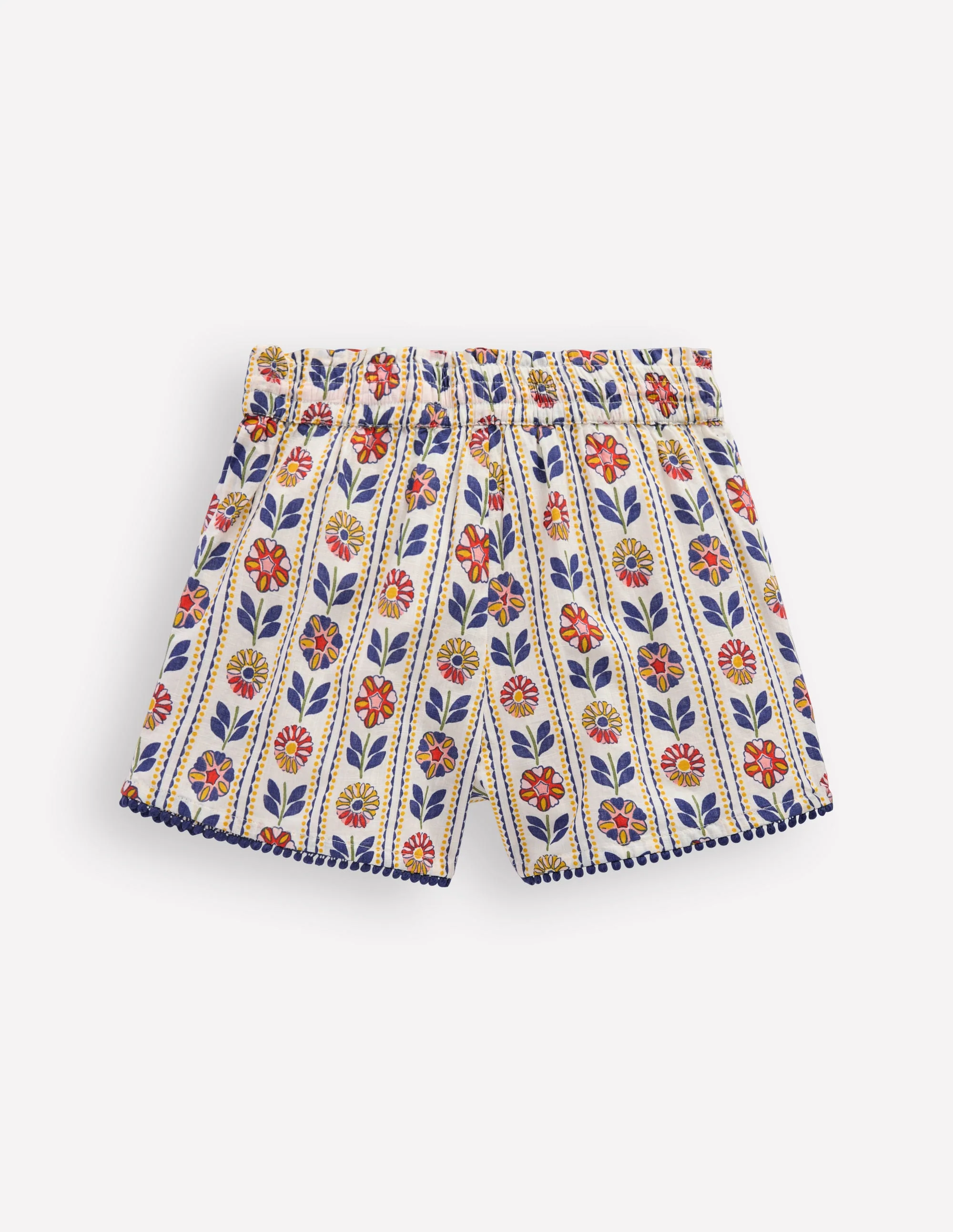 Freizeit-Shorts zum Hineinschlüpfen-Naturweiß, Blumenstreifen - Image 2