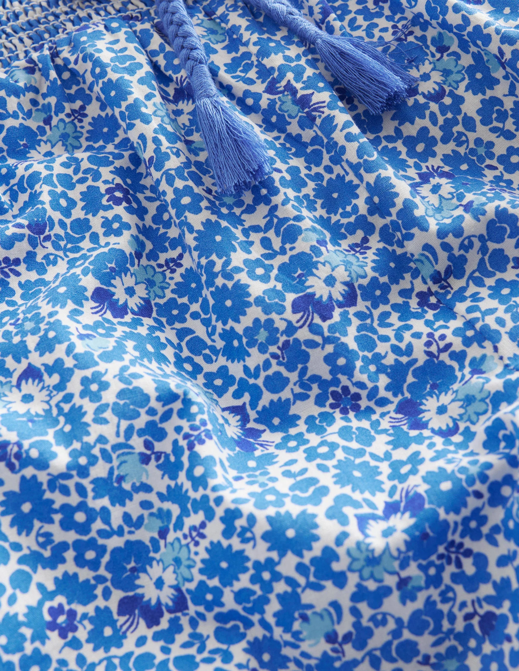 Freizeithose mit Bündchen-Blau/Wasserblau, Kleines Blumenmuster - Image 3