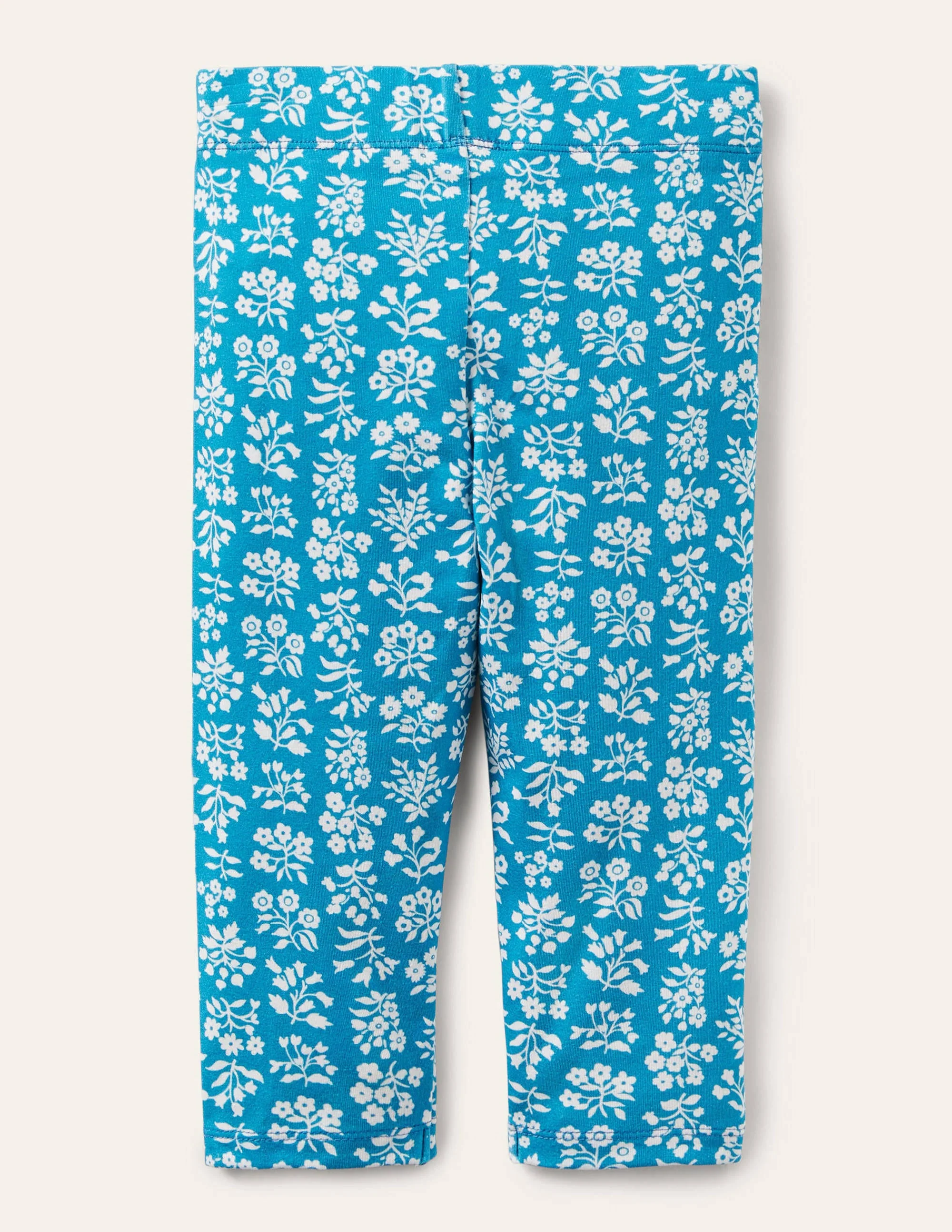 Fröhliche 7/8-Leggings-Bahamasblau, Holzschnittmuster - Image 2