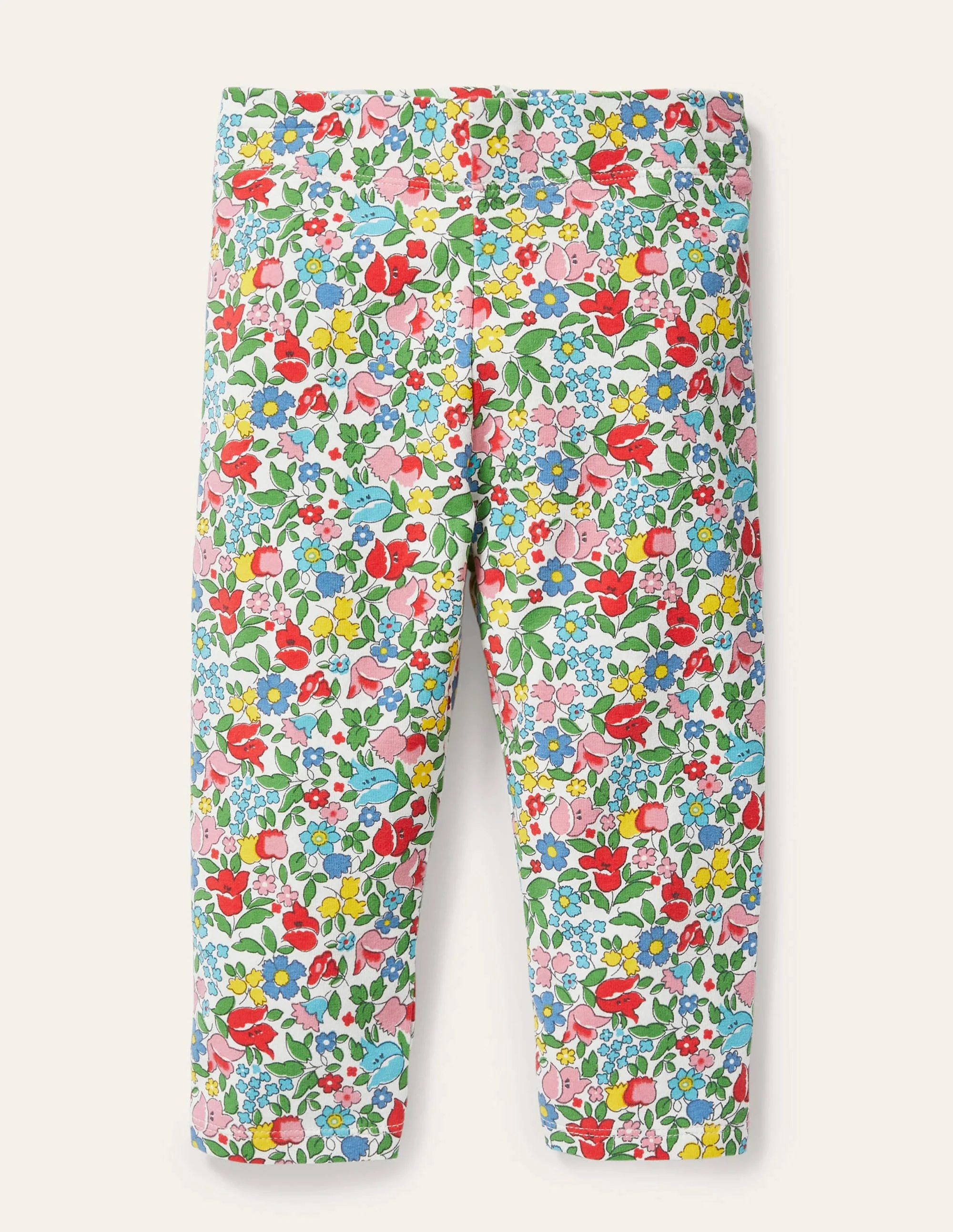 Fröhliche 7/8-Leggings-Bunt, Filigranes Vintage-Blumenmuster