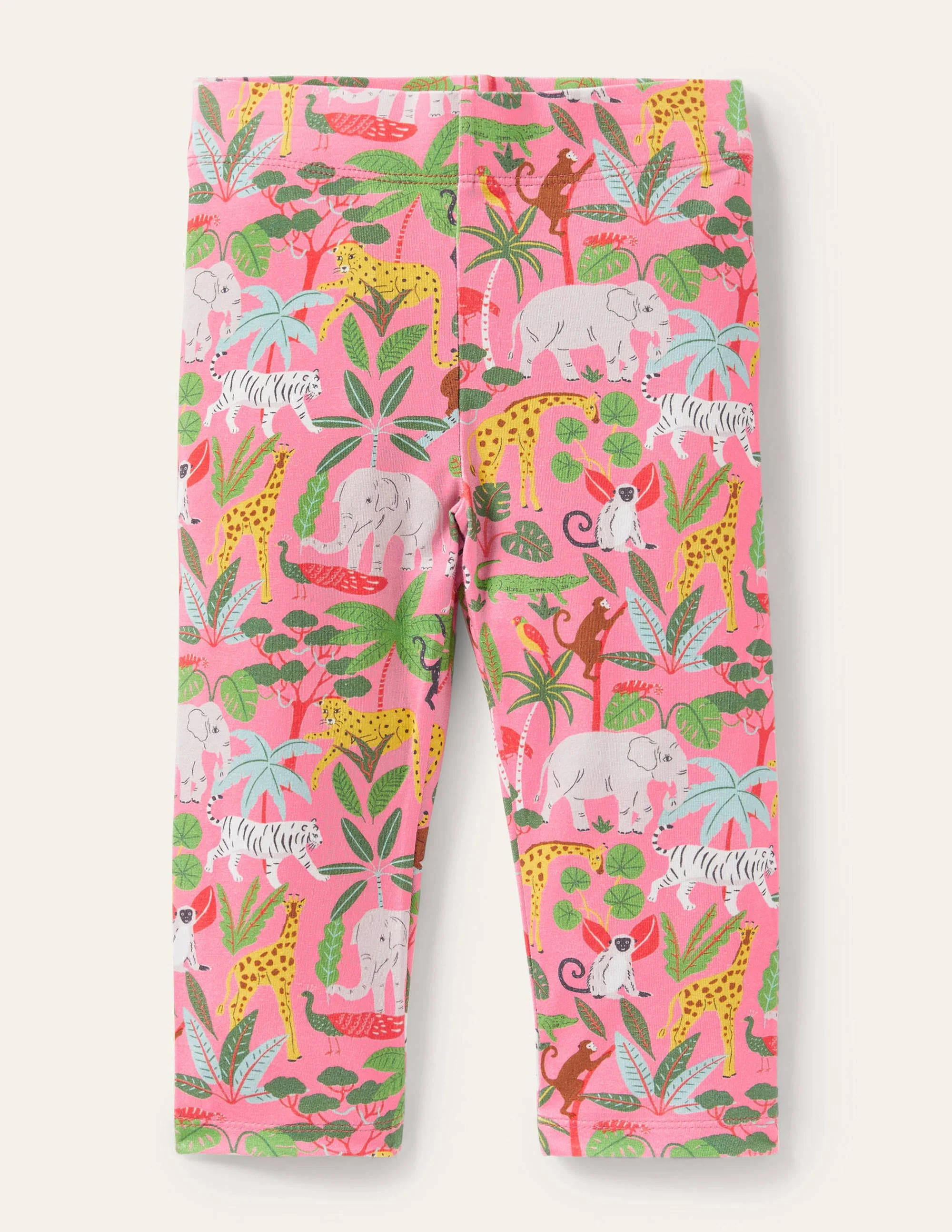 Fröhliche 7/8-Leggings-Hellrosa, Dschungel
