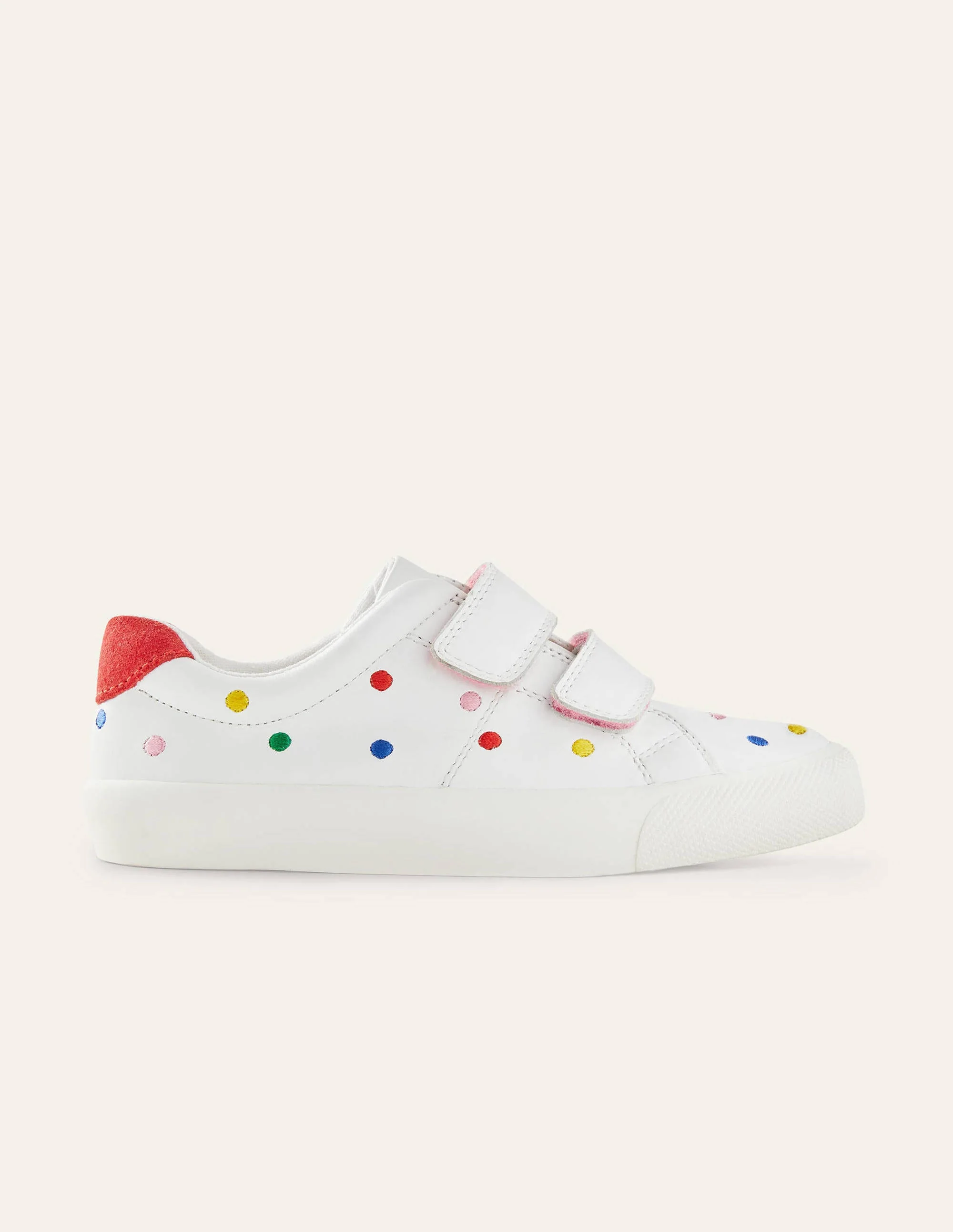 Fröhliche Halbschuhe-Weiß, Leder/Regenbogentupfen - Image 2