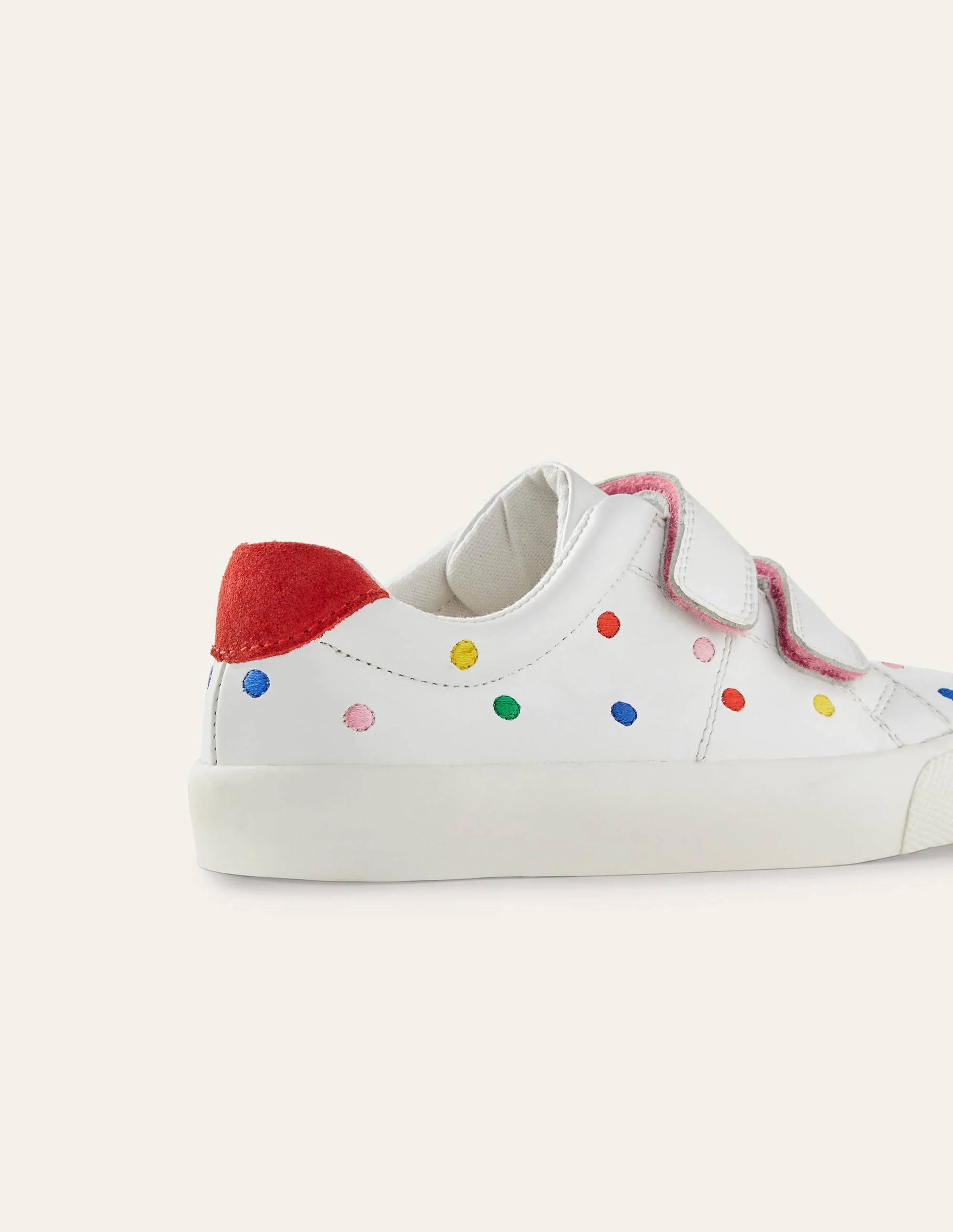 Fröhliche Halbschuhe-Weiß, Leder/Regenbogentupfen - Image 3