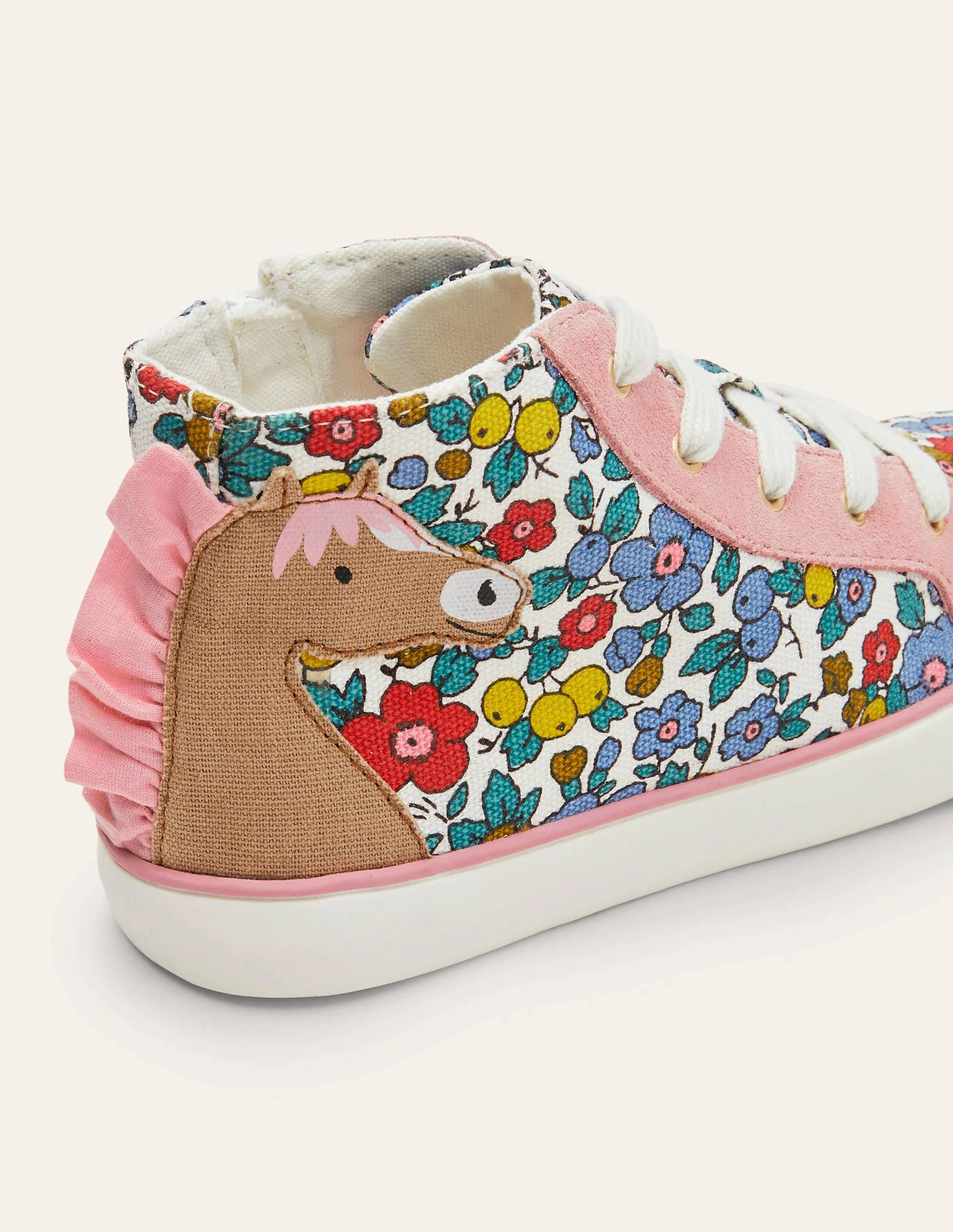 Fröhliche hochgeschnittene Turnschuhe-Bunt, Blumen/Pferd - Image 3