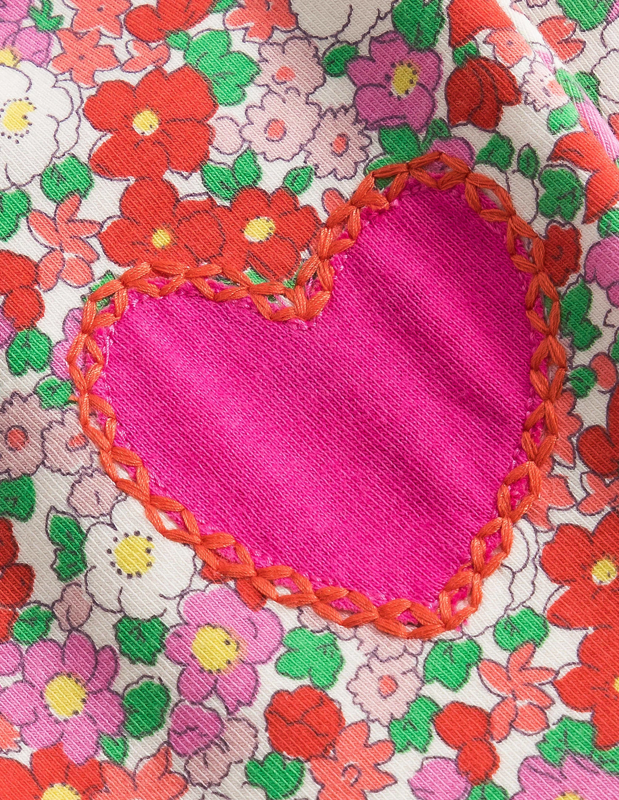 Fröhliche Leggings mit Applikation-Marmeladenrot, Blumenbeet, Herzen - Image 3