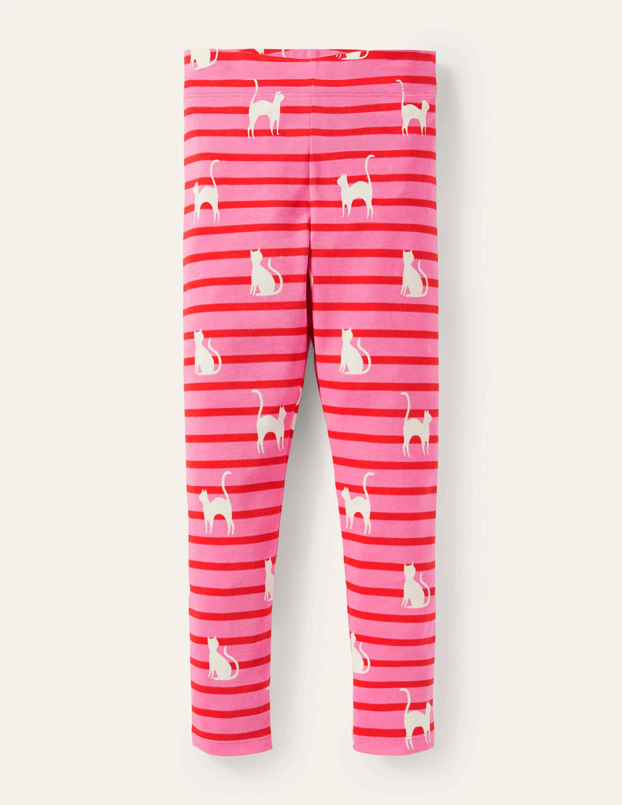 Fröhliche Leggings-Rosa/Rot, Im Dunkeln leuchtende Katzen