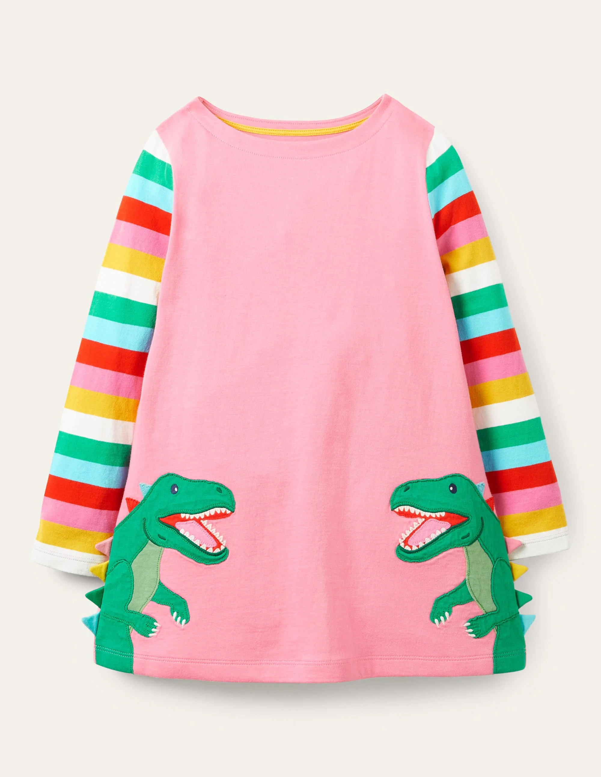 Fröhliche Tunika mit Applikation-Hellrosa, Dinosaurier