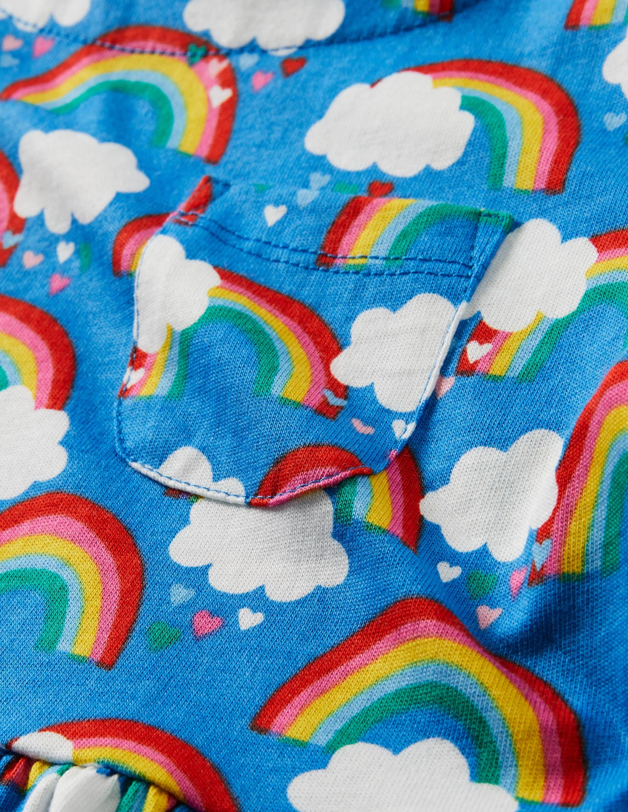 Fröhliches Jerseykleid-Marokkoblau, Regenbogen/Herzen - Image 3