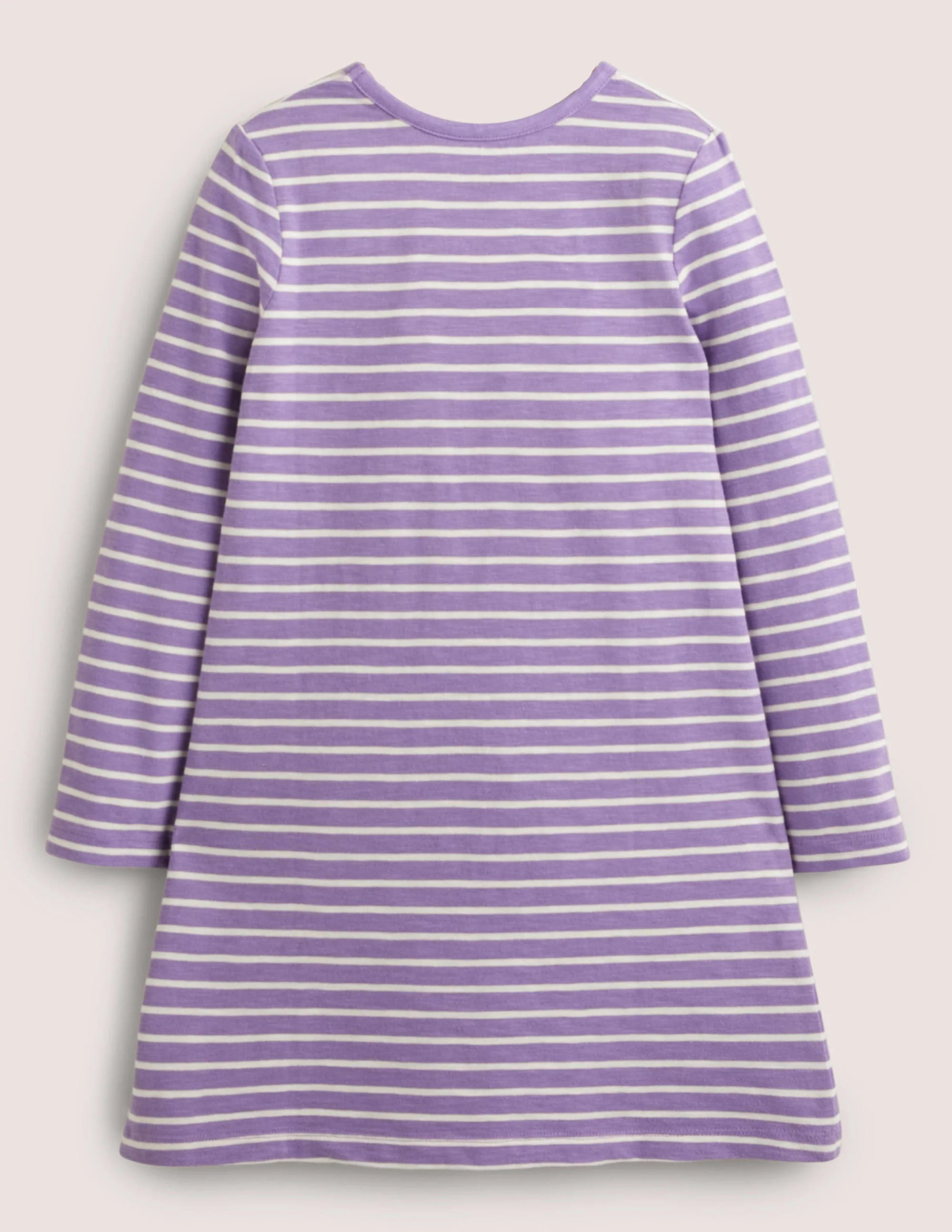 Fröhliches Jerseykleid mit Tasche-Asternviolett/Naturweiß, Folientupfen - Image 2