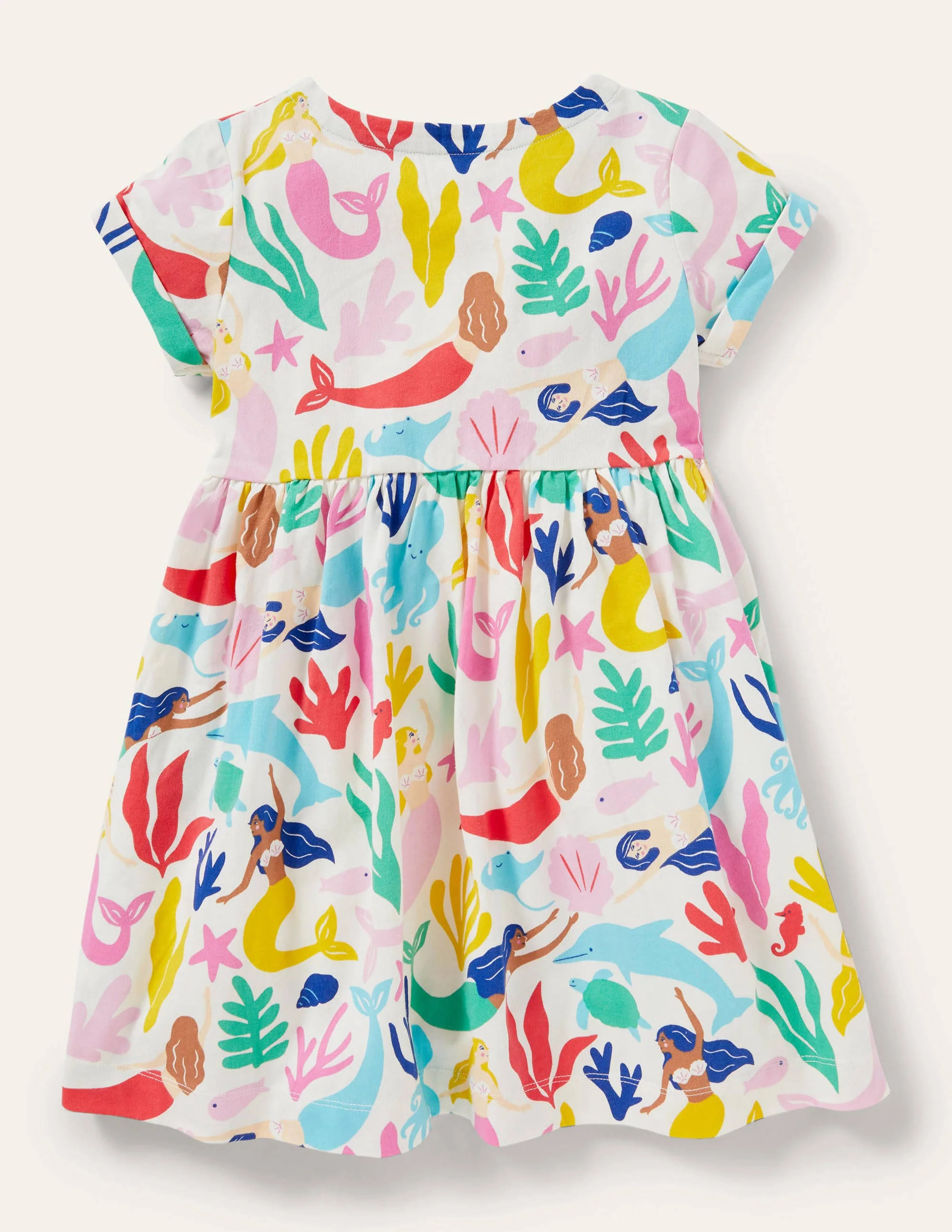Fröhliches Jerseykleid-Naturweiß, Meerjungfrauen - Image 2