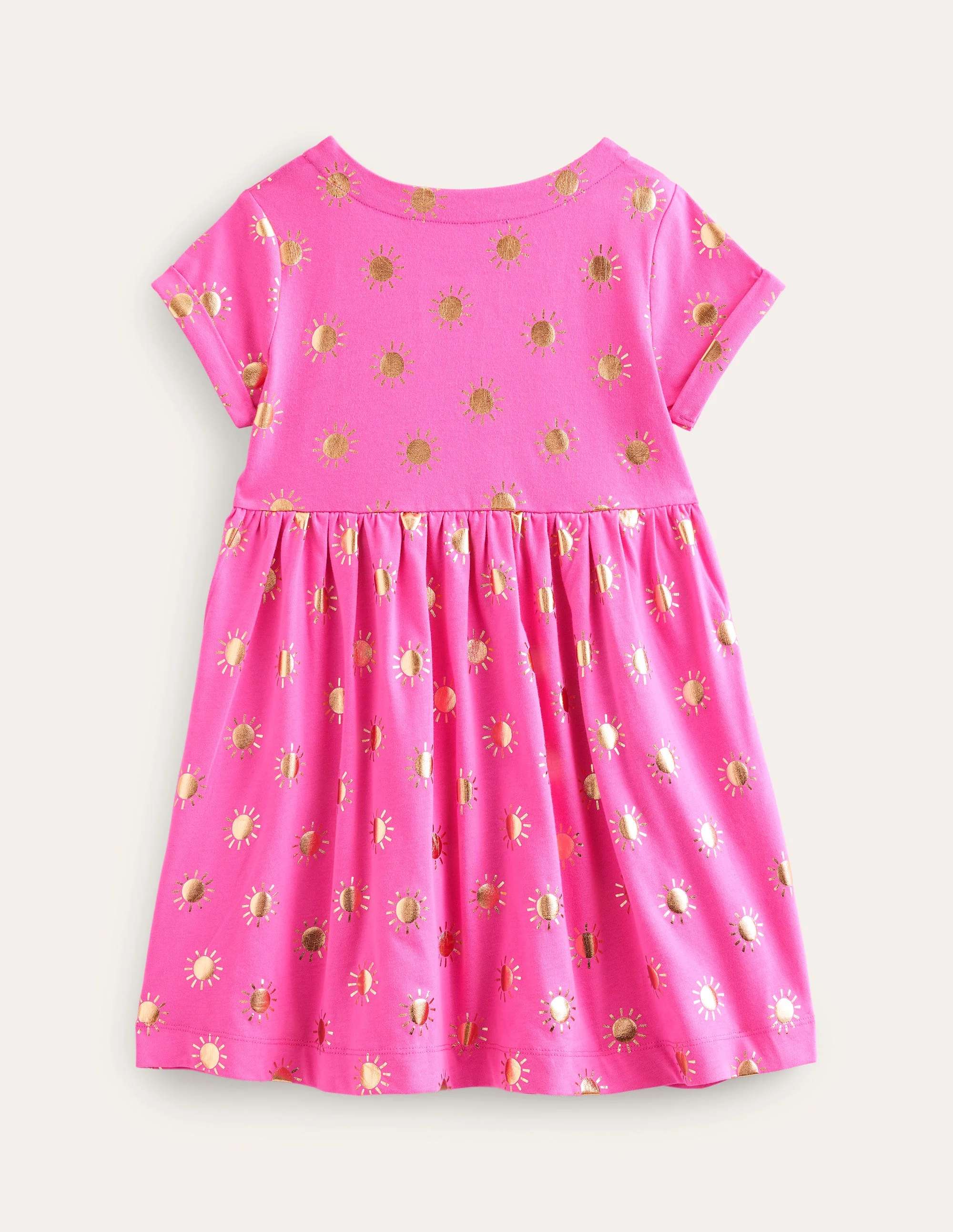 Fröhliches Jerseykleid-Rosarot, Goldfolien-Sonnen - Image 2