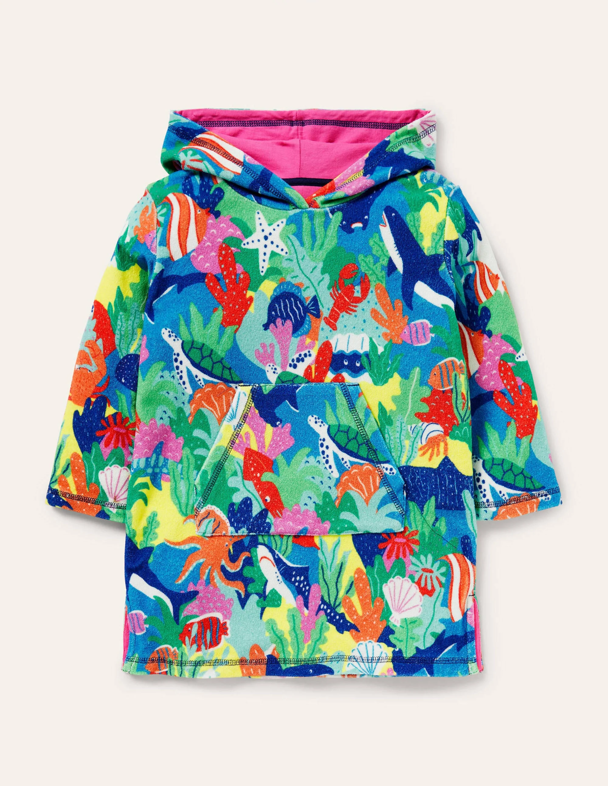 Frottee-Badeponcho-Bunt/Regenbogenfarben, Riffszene