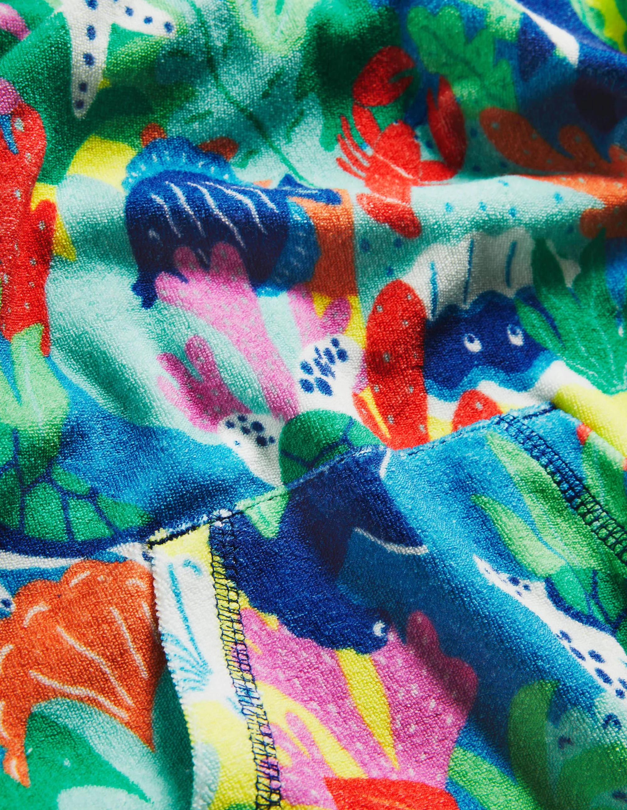 Frottee-Badeponcho-Bunt/Regenbogenfarben, Riffszene - Image 3