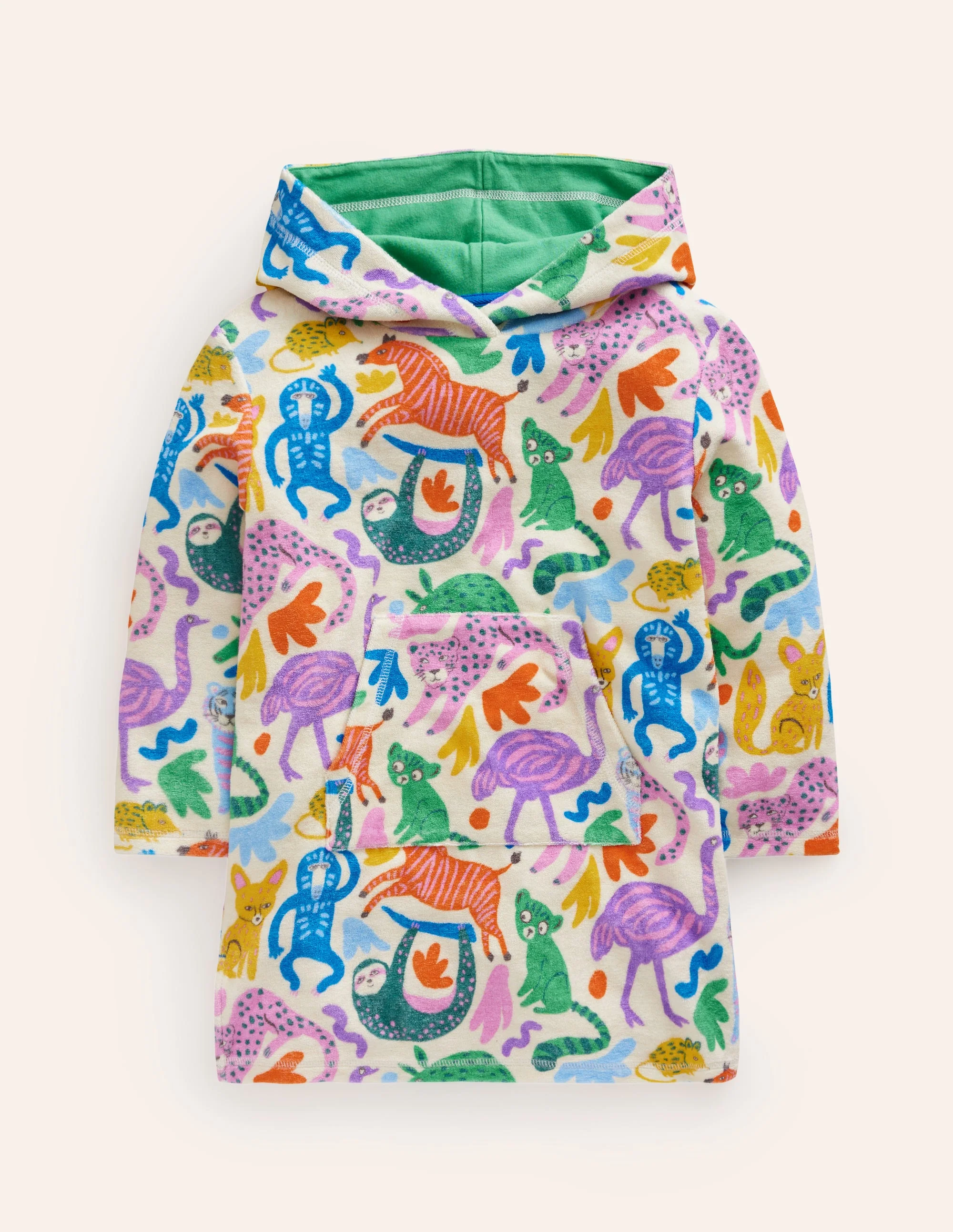 Frottee-Badeponcho-Bunt Safari Freunde