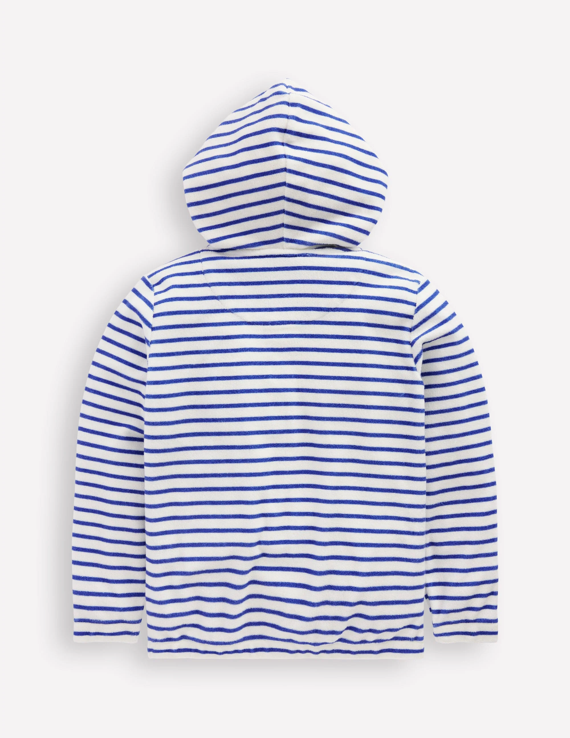 Frottee-Kapuzenjacke-Naturweiß/Leuchtendes Meeresblau Streifen - Image 2