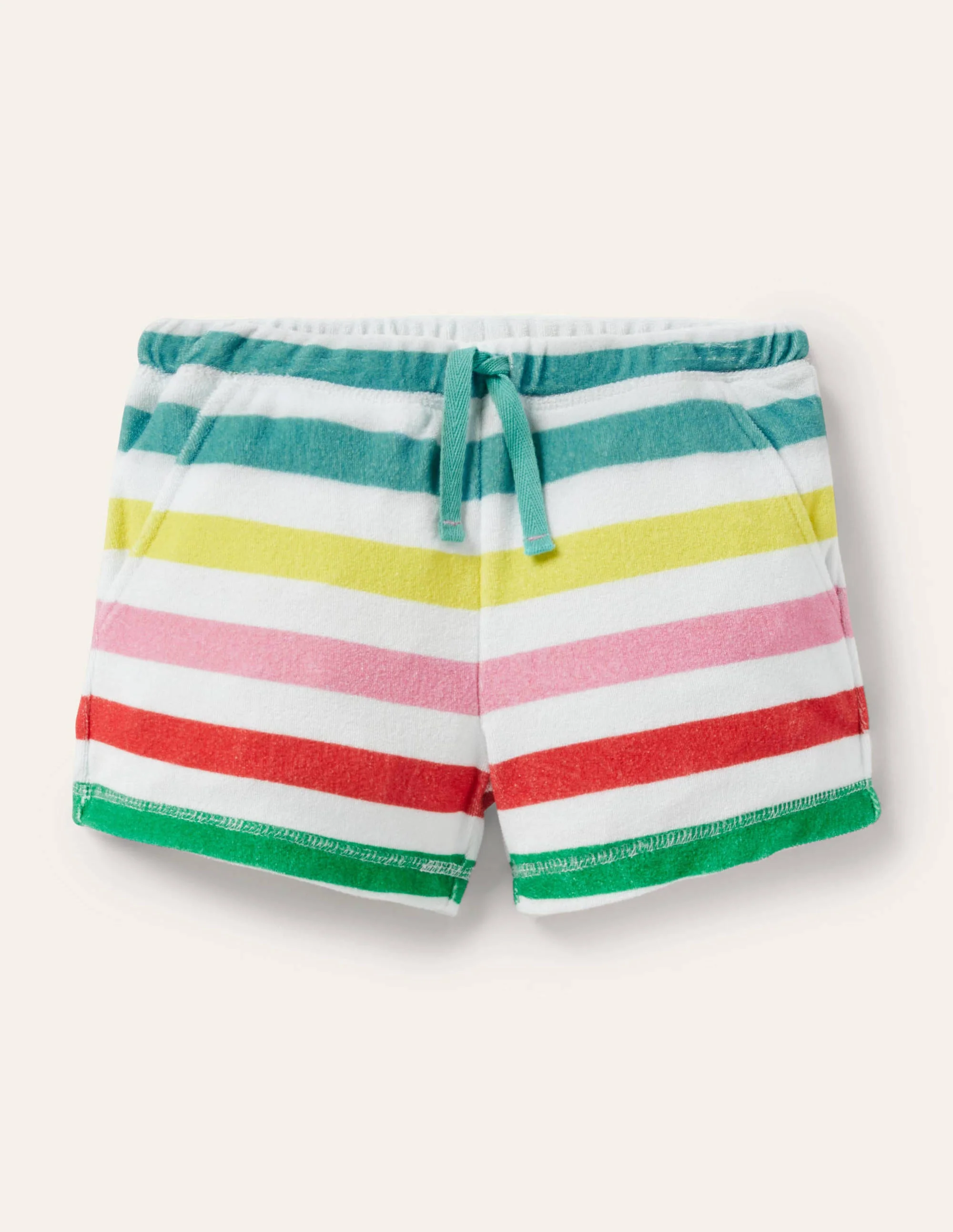 Frottee-Shorts-Bunt, Gestreift