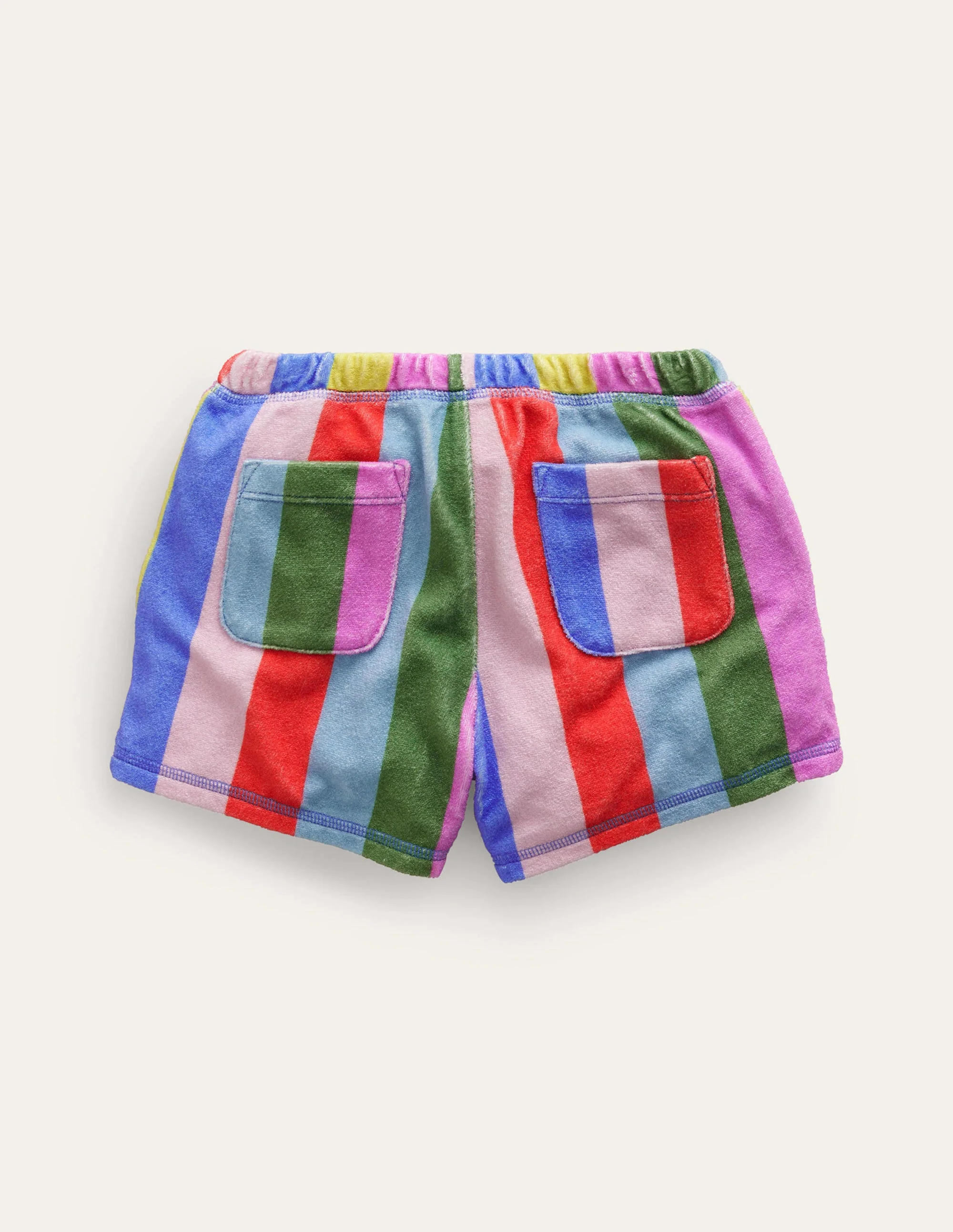 Frottee-Shorts mit Muster-Bunt Regenbogen Gestreift - Image 2