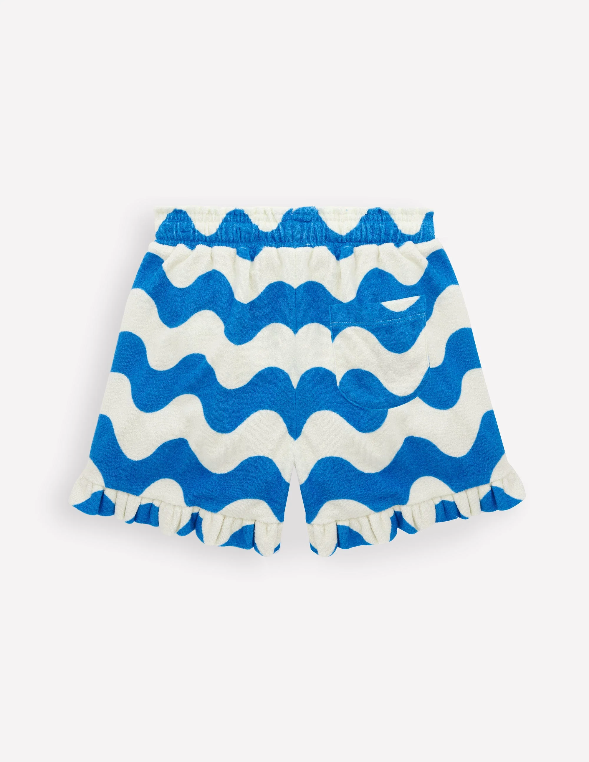 Frottee-Shorts mit Rüschen-Blau, Wellen - Image 2