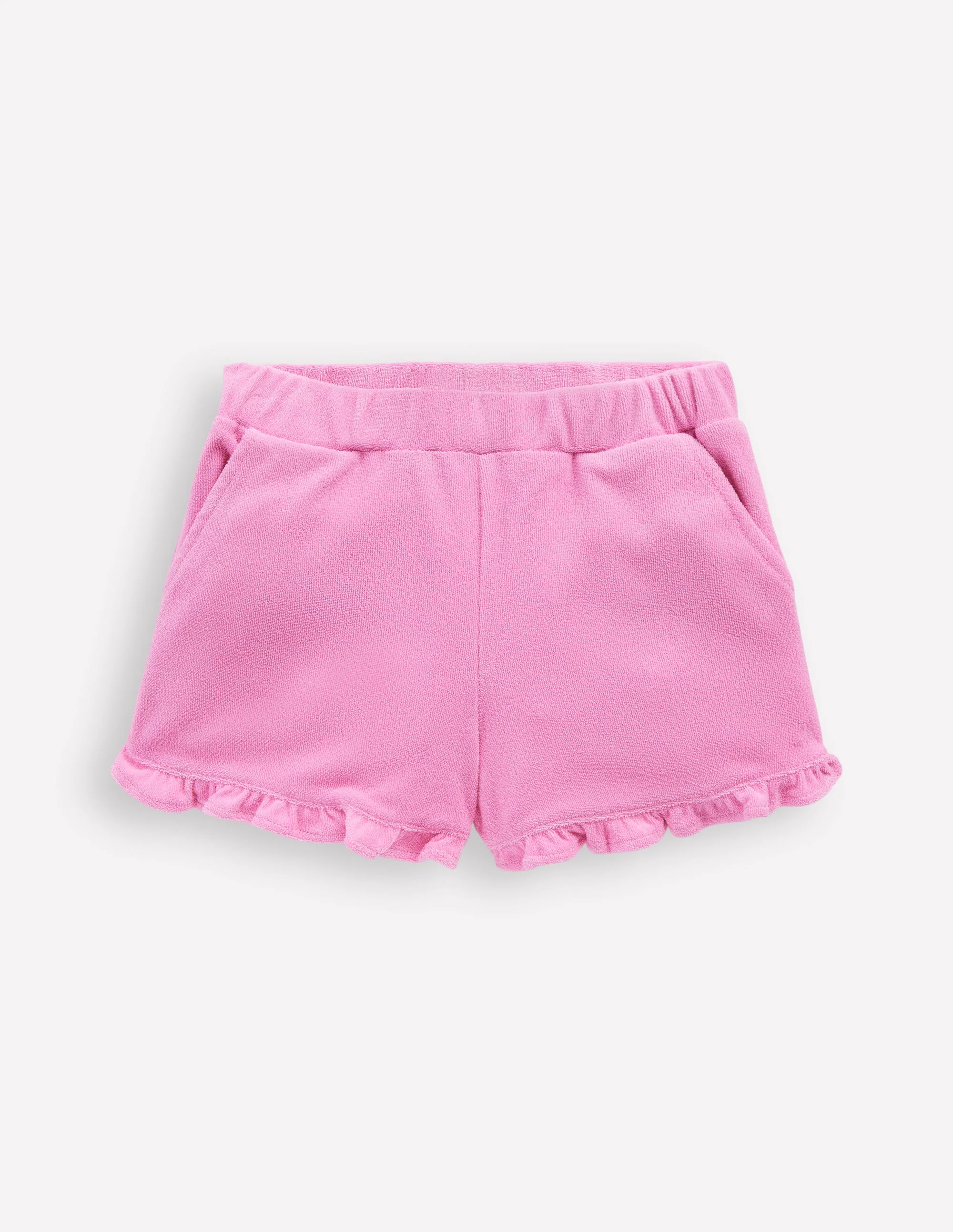 Frottee-Shorts mit Rüschensaum-Vintage-Mauve