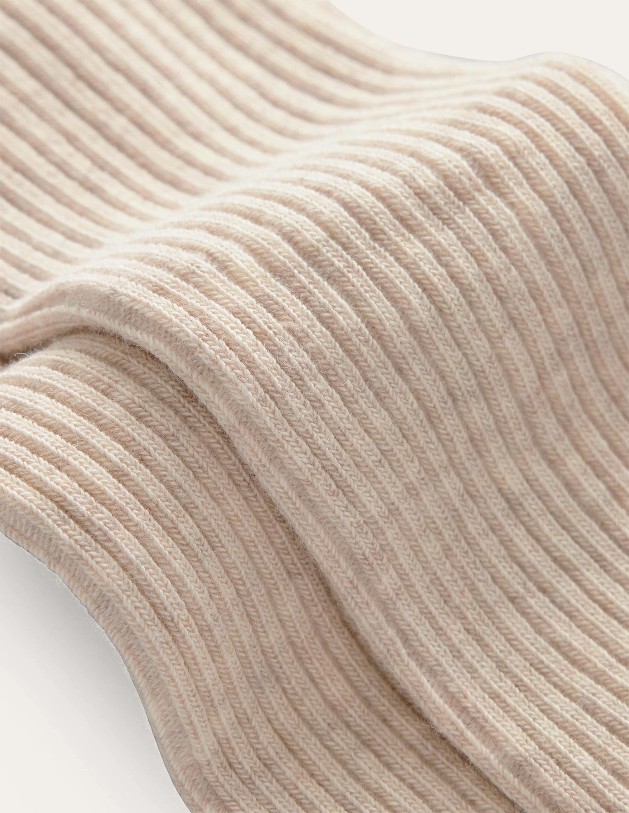 Fußlose Strumpfhose aus Rippstrick-Beige Meliert - Image 2