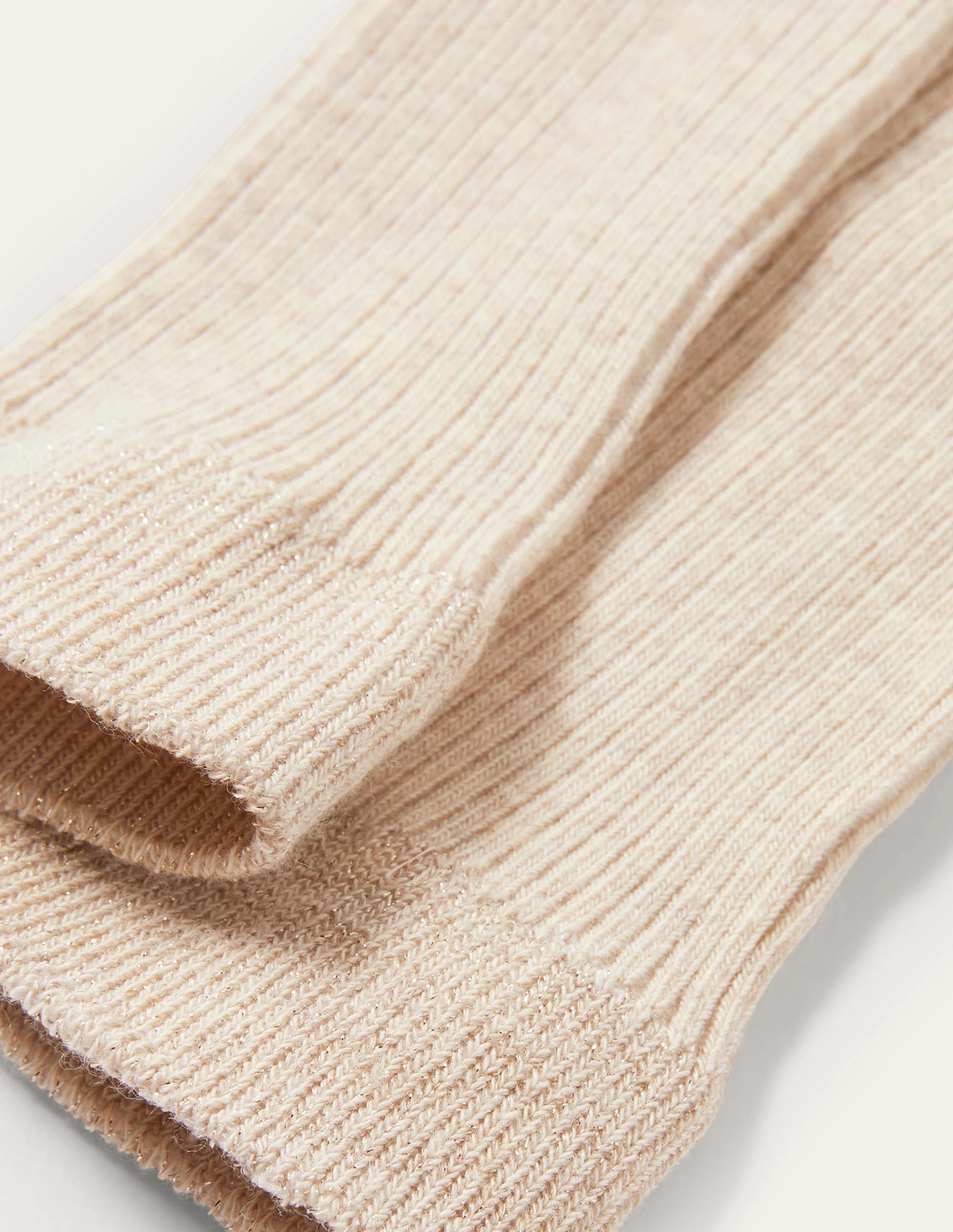 Fußlose Strumpfhose aus Rippstrick-Beige Meliert - Image 3