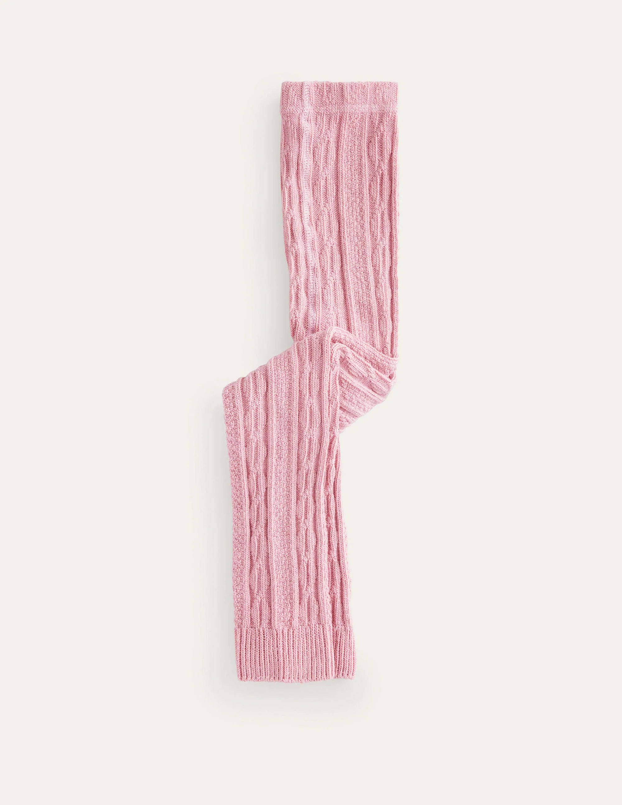 Fußlose Strumpfhose mit Zopfmuster-Almond Sparkle
