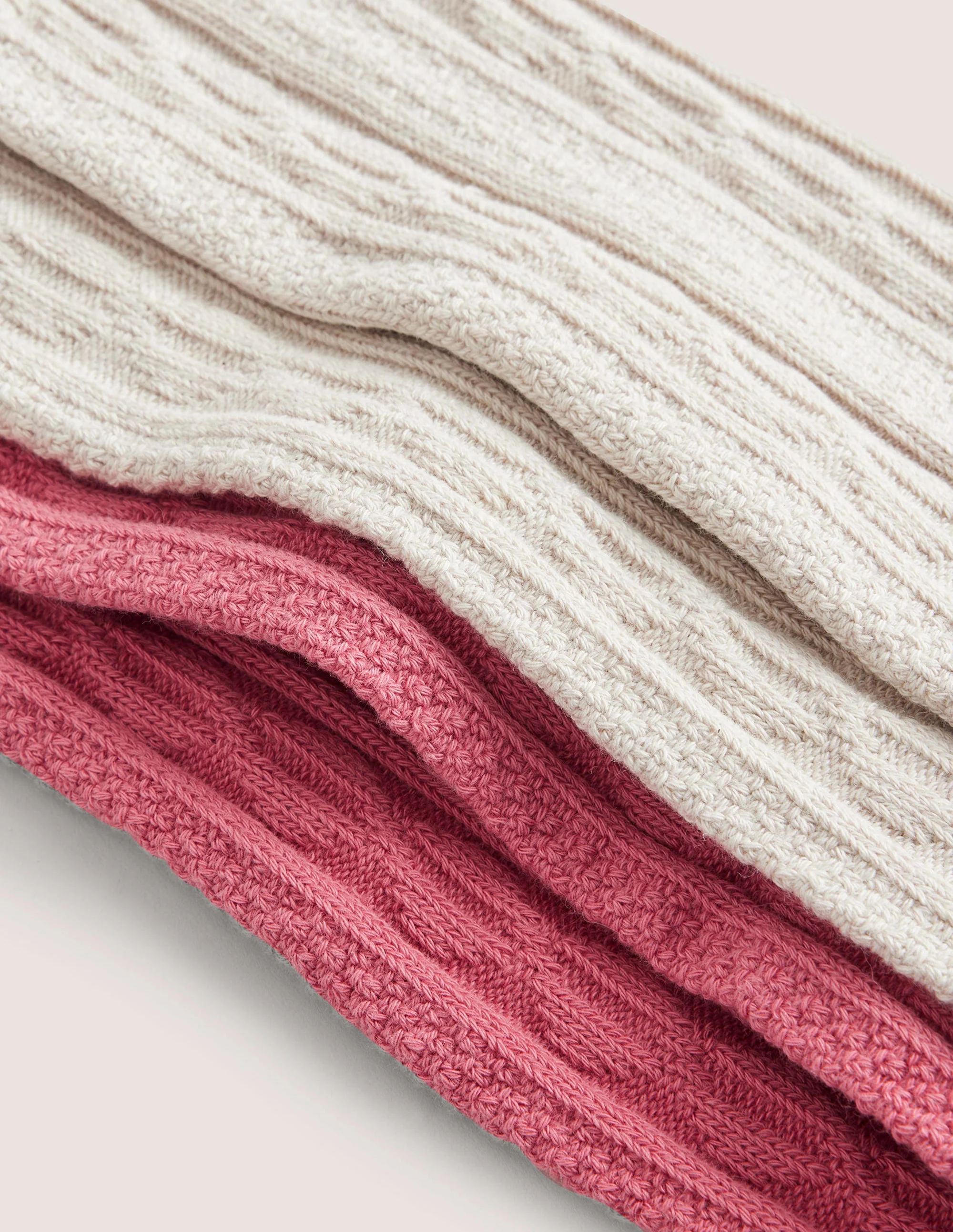 Fußlose Strumpfhosen mit Zopfmuster im 2er-Pack-Beige/Rosa - Image 2