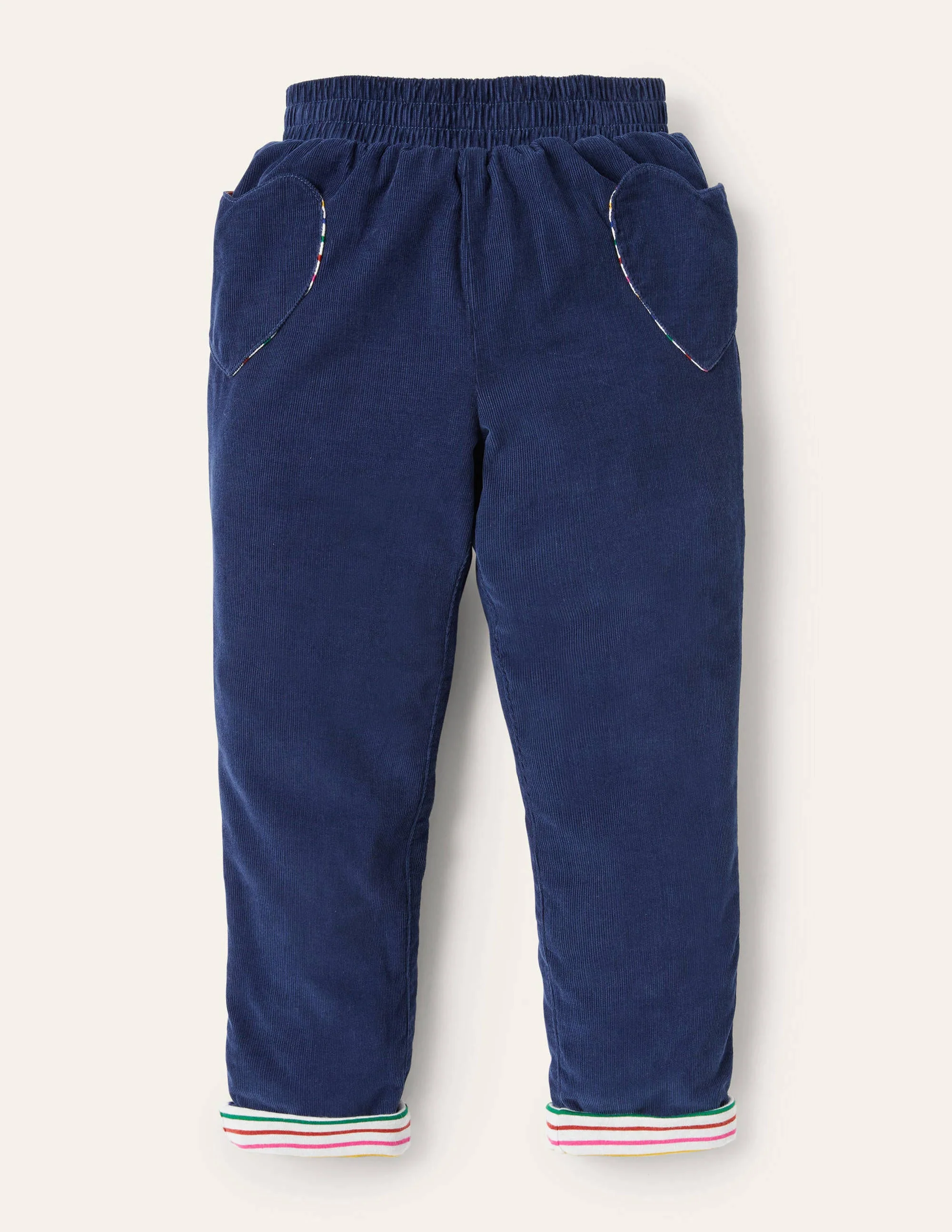 Gefütterte Cordhose zum Hineinschlüpfen-Schuluniform-Navy