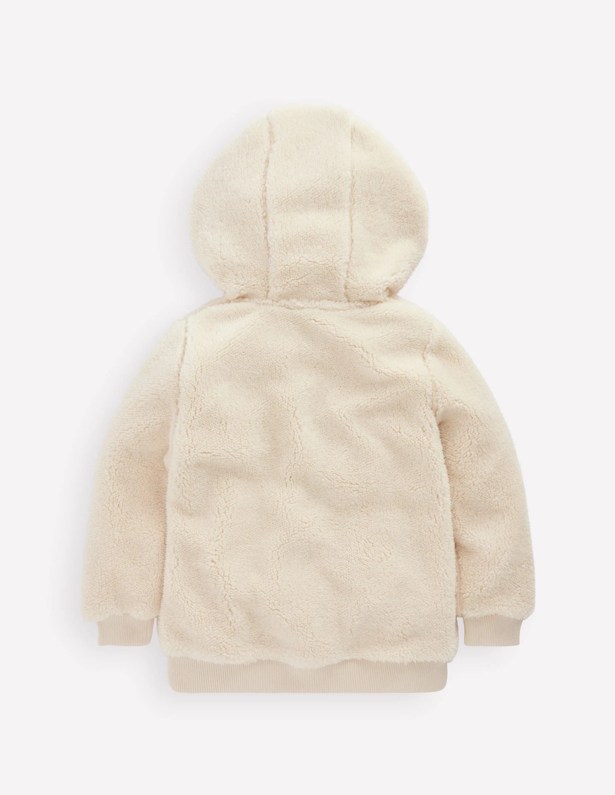 Gemütlicher Fleece-Kapuzenpullover mit Halbreißverschluss-Beige - Image 2