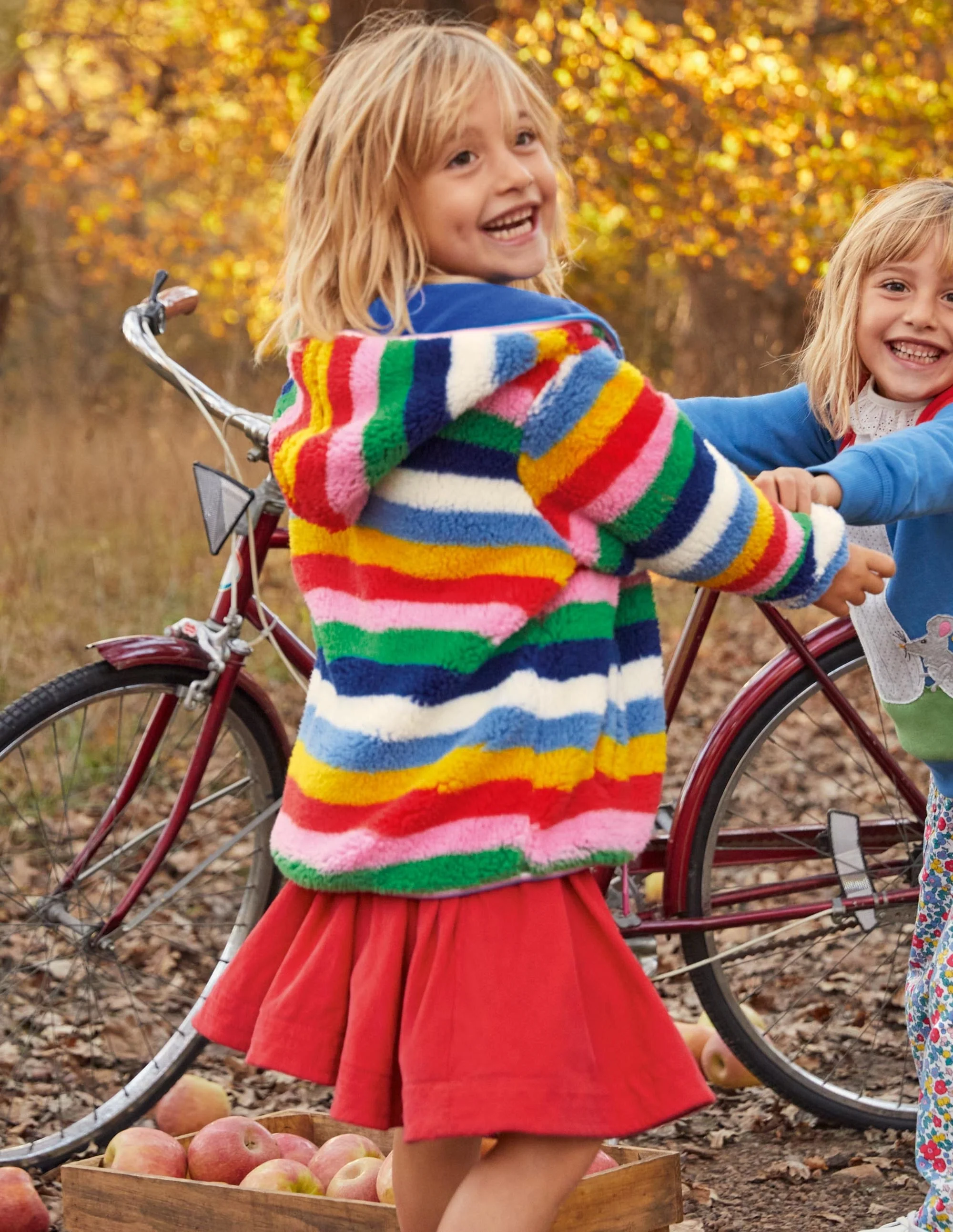 Gemütlicher Wende-Hoodie aus Fleece-Blau/Bunt, Gestreift - Image 4