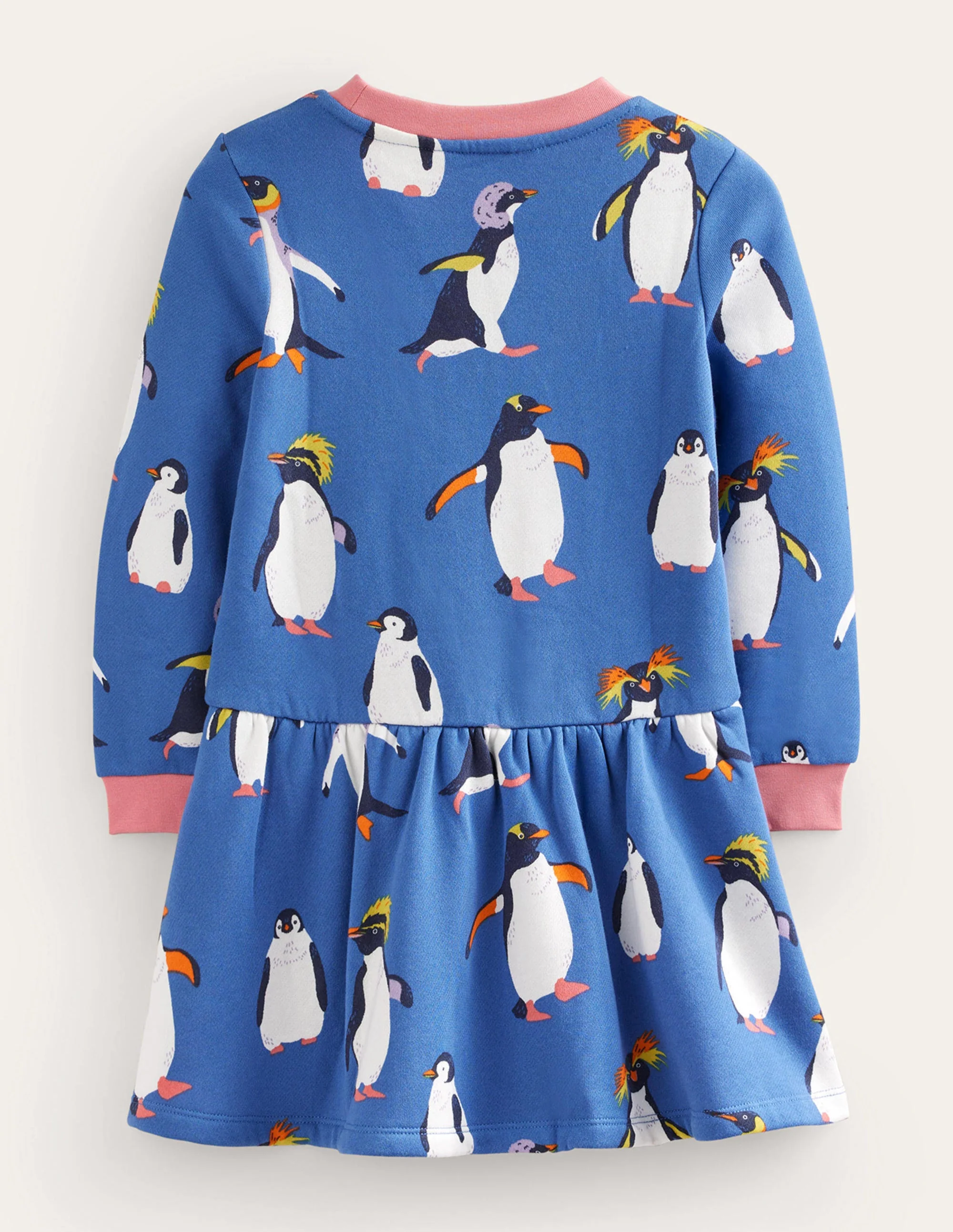 Gemütliches Sweatshirt-Kleid mit Muster-Delftblau Pinguin - Image 2