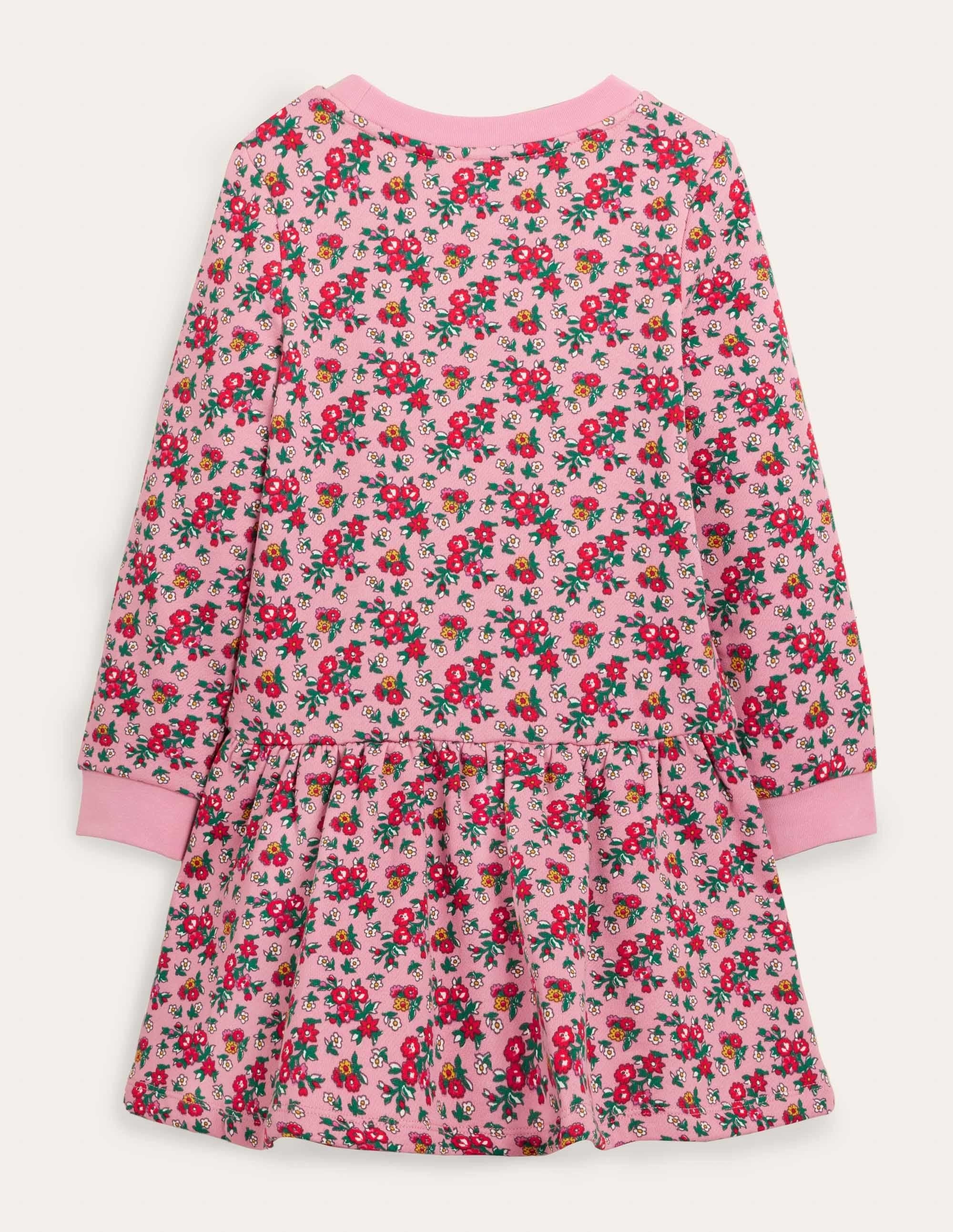Gemütliches Sweatshirt-Kleid mit Muster-Kirschblütenrosa, Blumen - Image 2