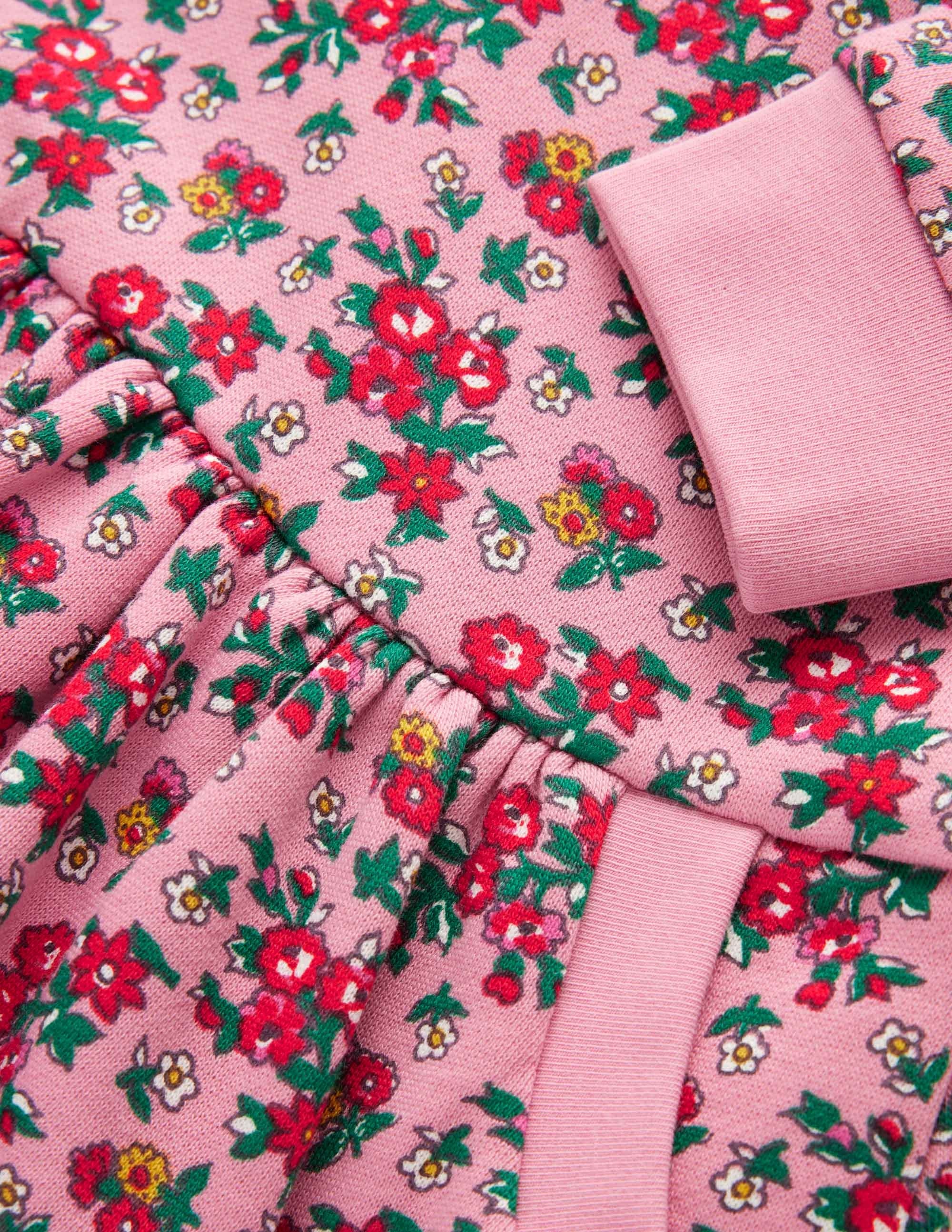 Gemütliches Sweatshirt-Kleid mit Muster-Kirschblütenrosa, Blumen - Image 3