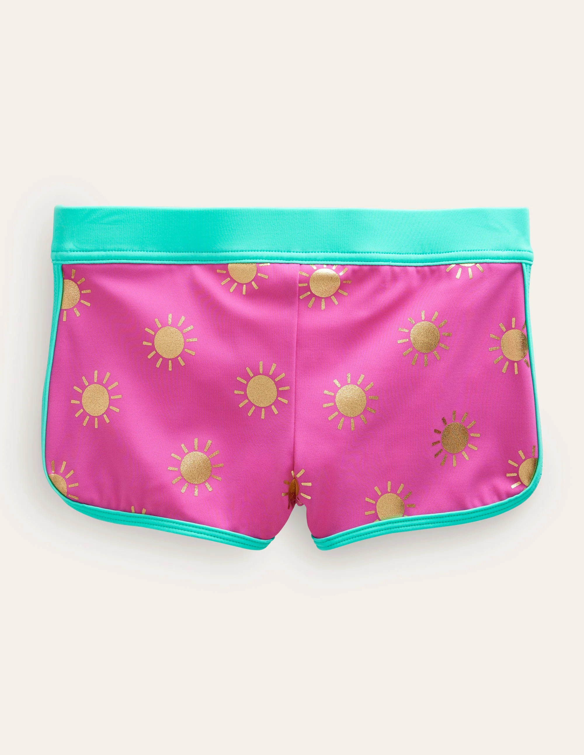 Gemusterte Badeshorts-Erdbeerrosa, Holzschnittmuster - Image 2