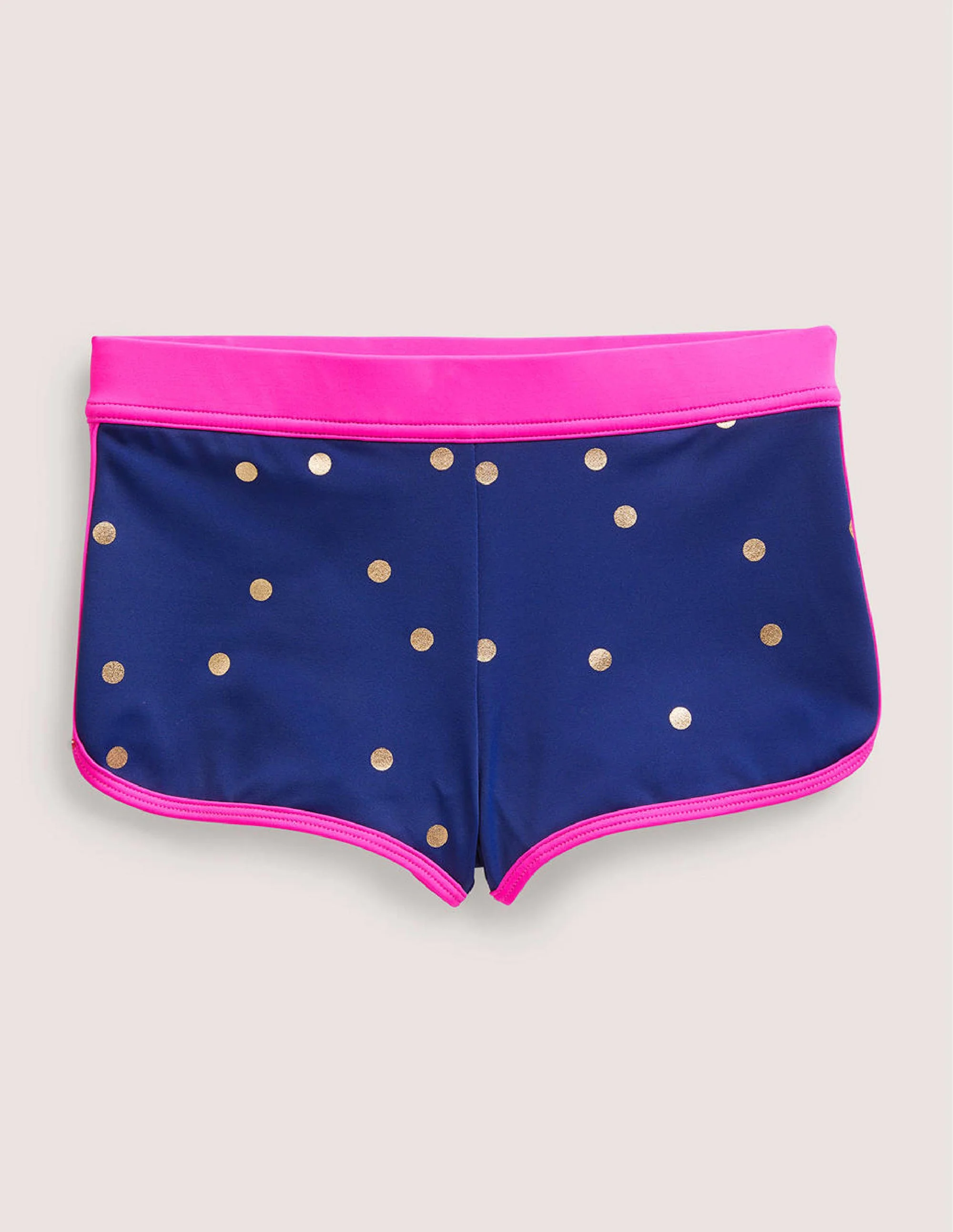 Gemusterte Badeshorts-Harmonisches Blau, Goldtupfen