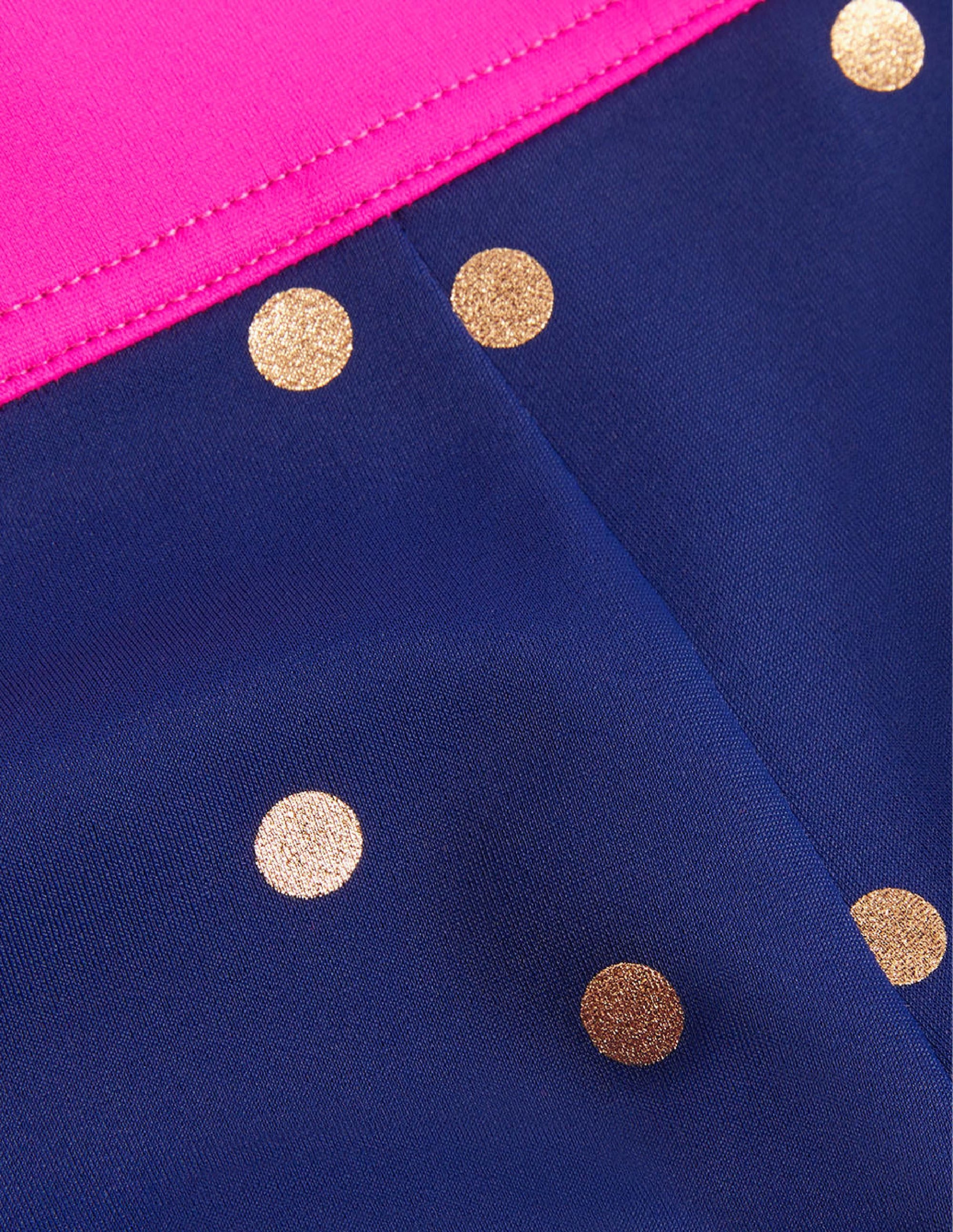 Gemusterte Badeshorts-Harmonisches Blau, Goldtupfen - Image 3