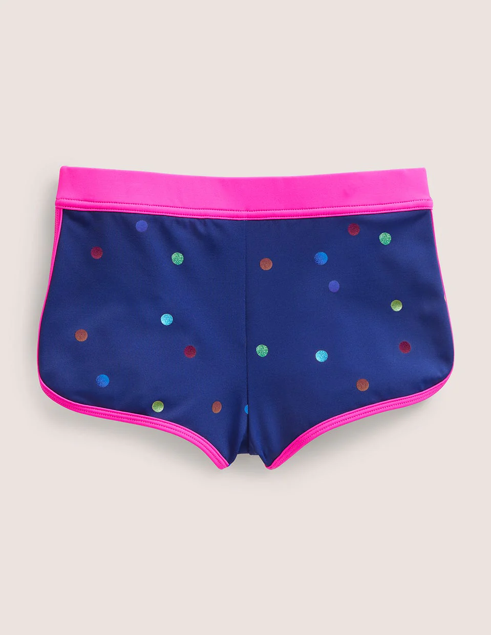 Gemusterte Badeshorts-Marineblau Regenbogen Konfetti Punkte - Image 2