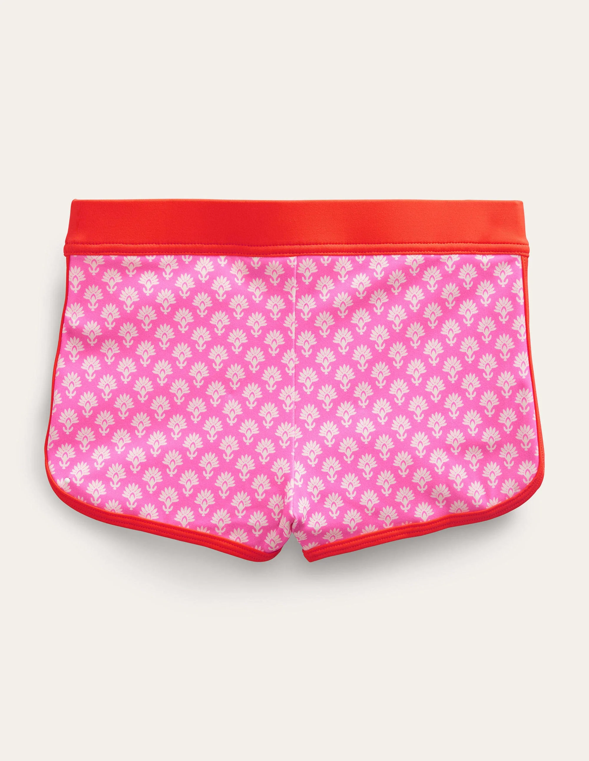 Gemusterte Badeshorts-Orangerot, Holzschnittmuster - Image 2