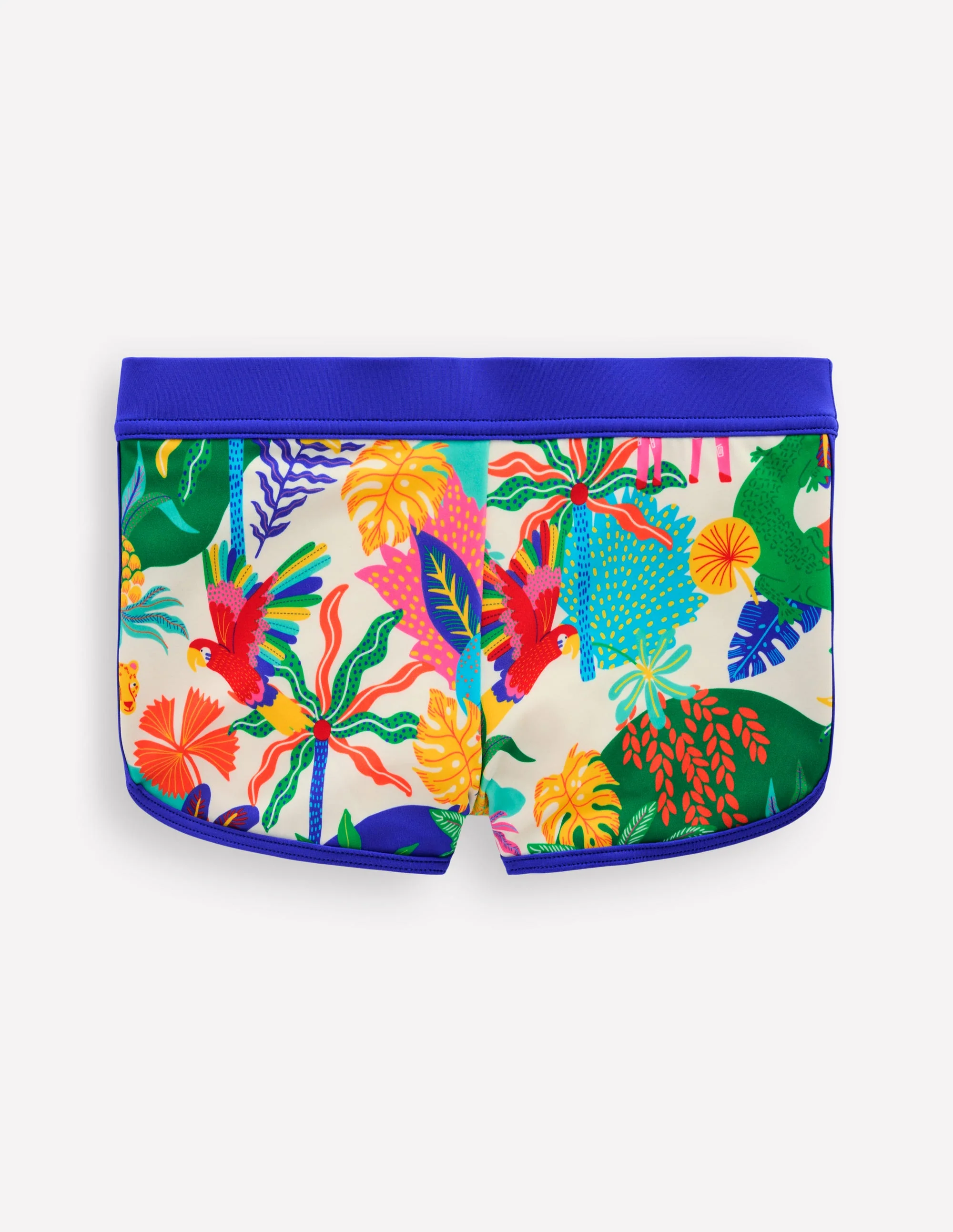 Gemusterte Badeshorts-Weiches Naturweiß Bunt Dschungel