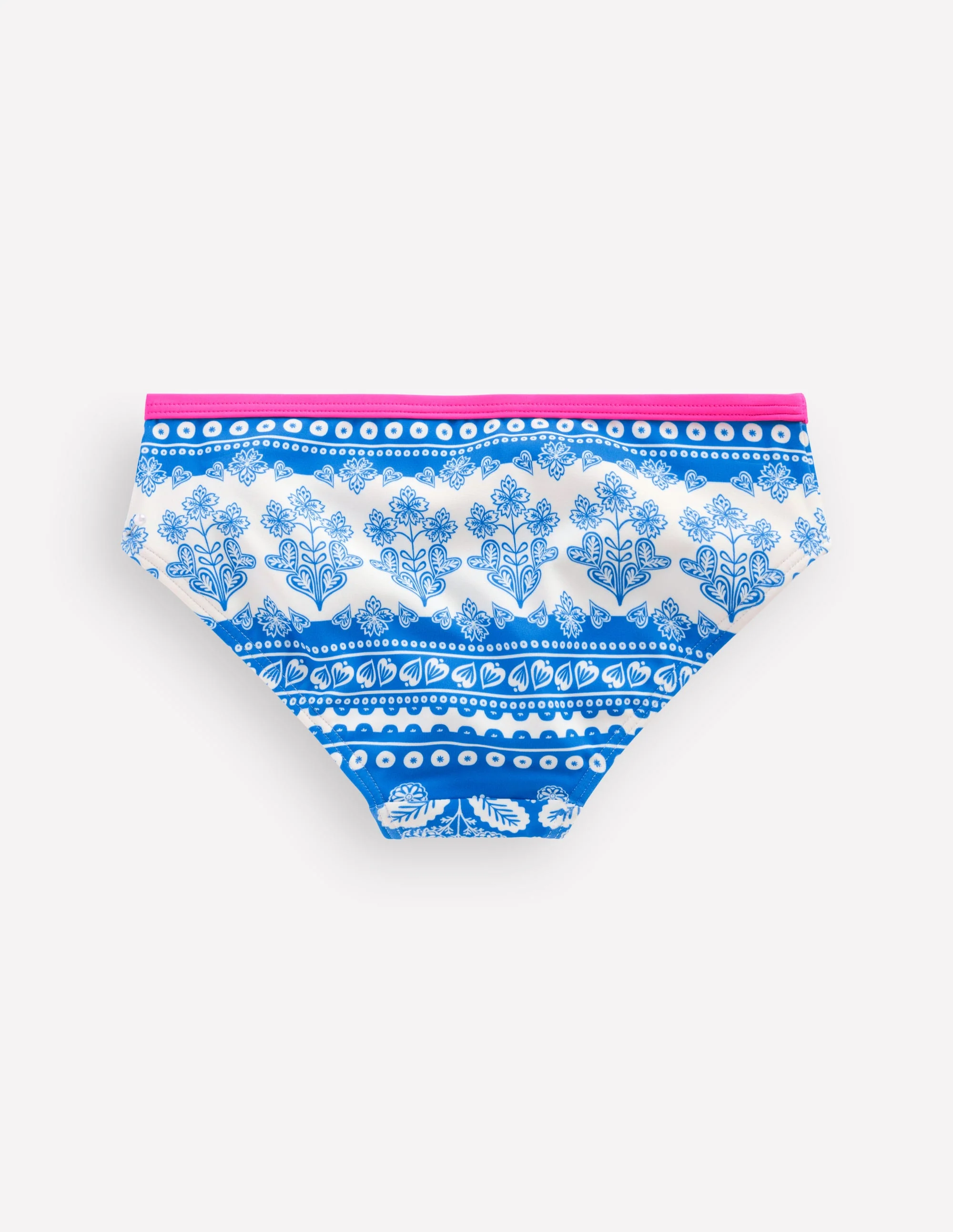 Gemusterte Bikinihose-Azurblau Holzblock - Image 2