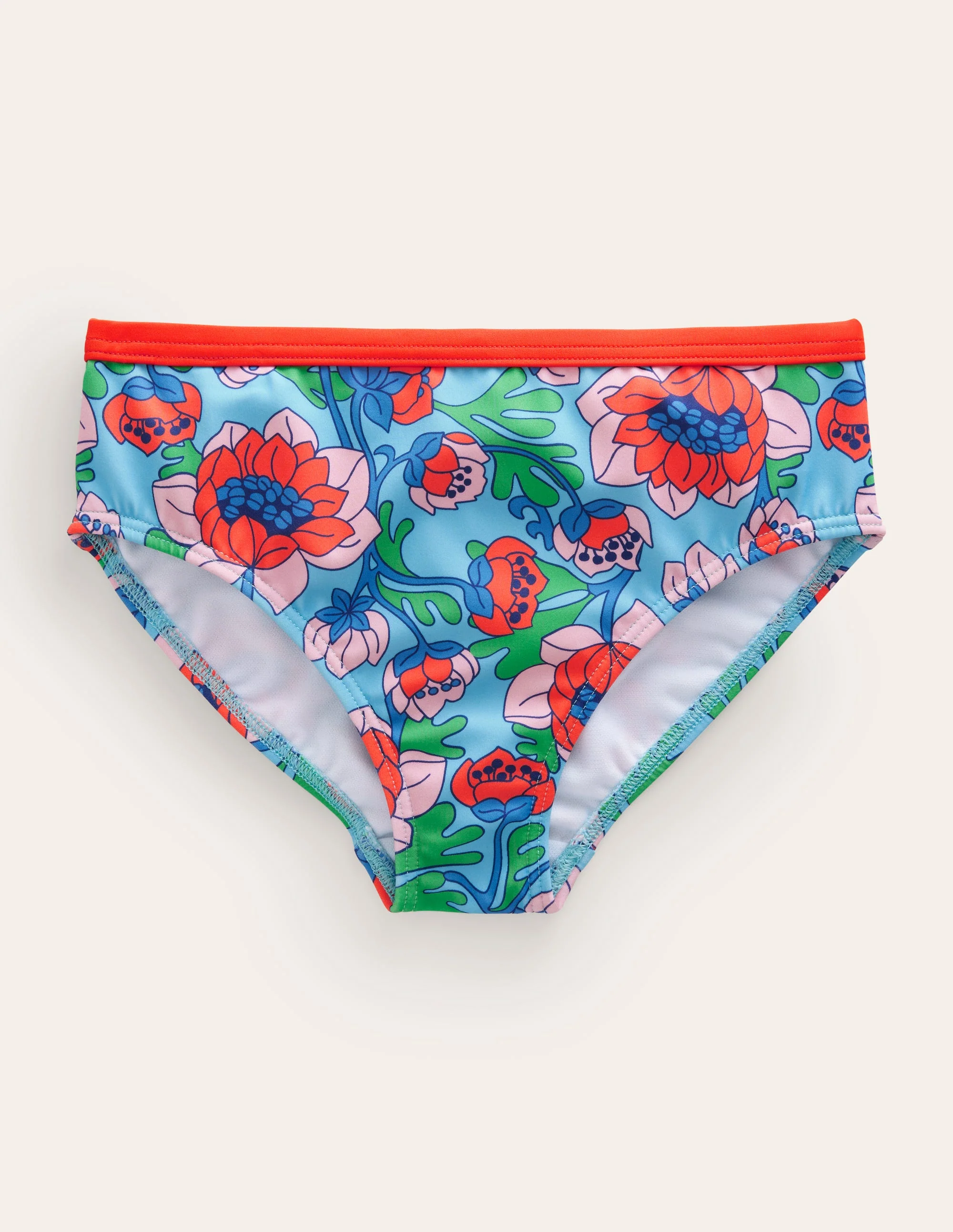 Gemusterte Bikinihose-Mohnblumenrot, Frühlingsblumen
