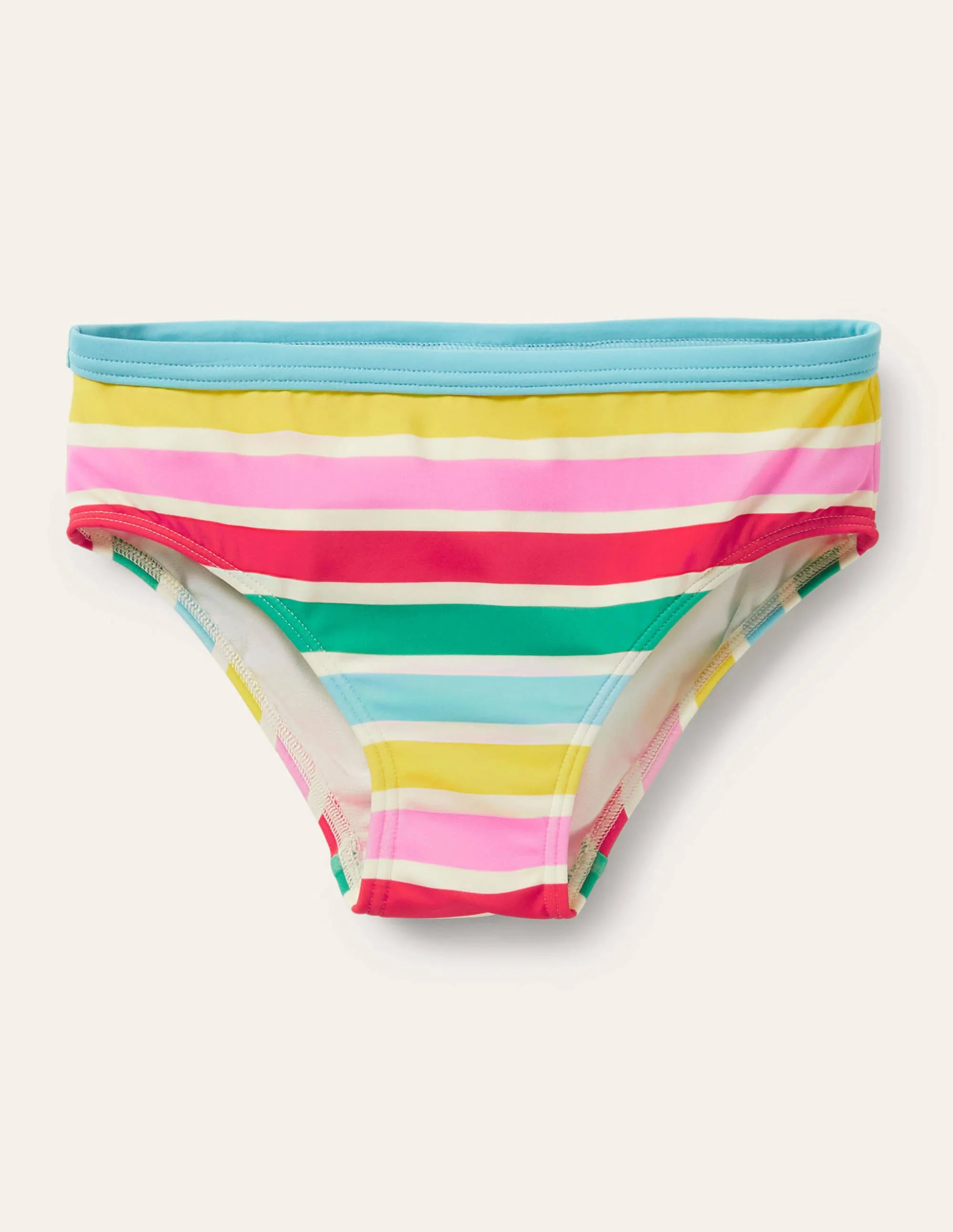 Gemusterte Bikinihose-Naturweiß Bunt Regenbogen