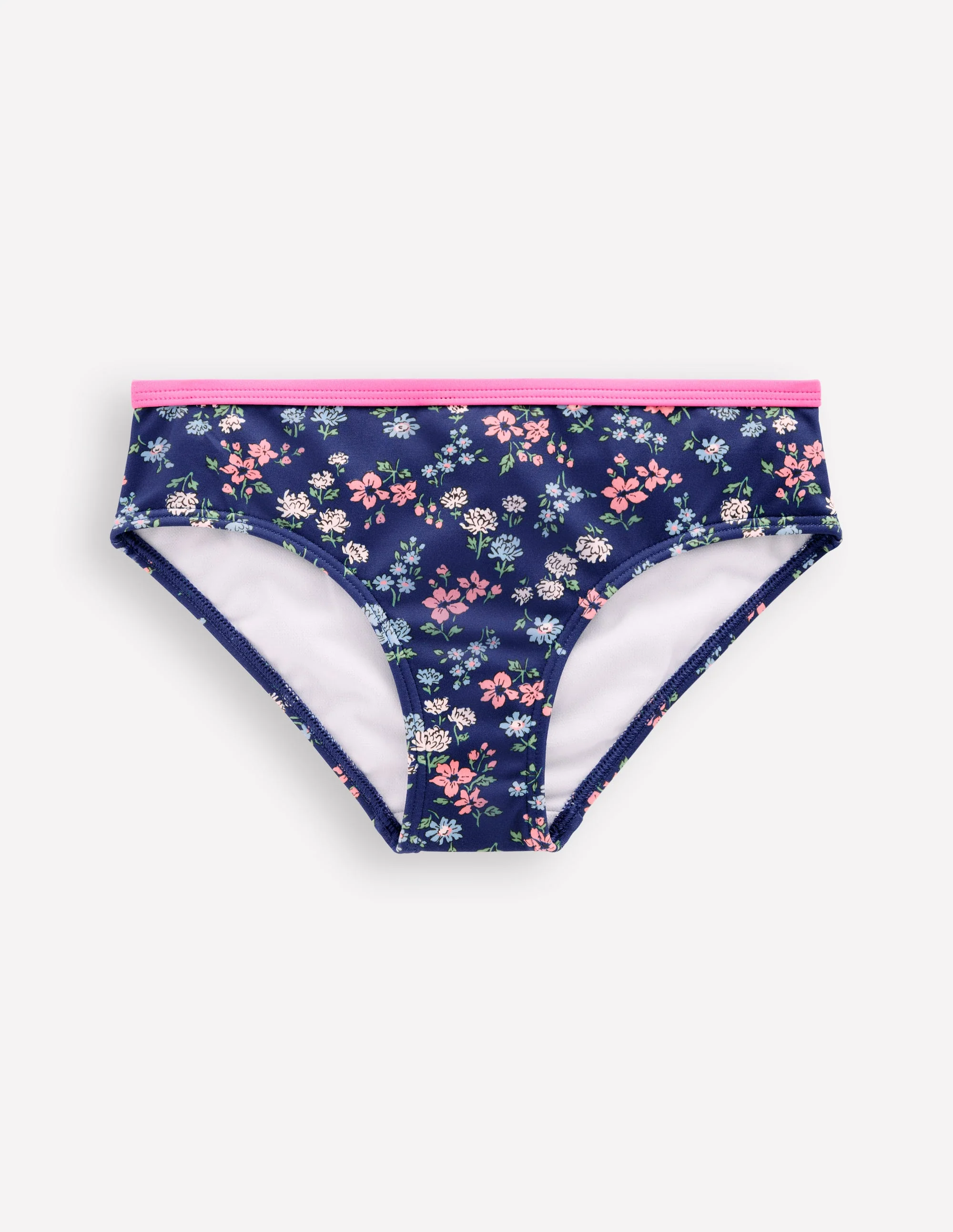 Gemusterte Bikinihose-Saphirblau Wiese Blumenmuster