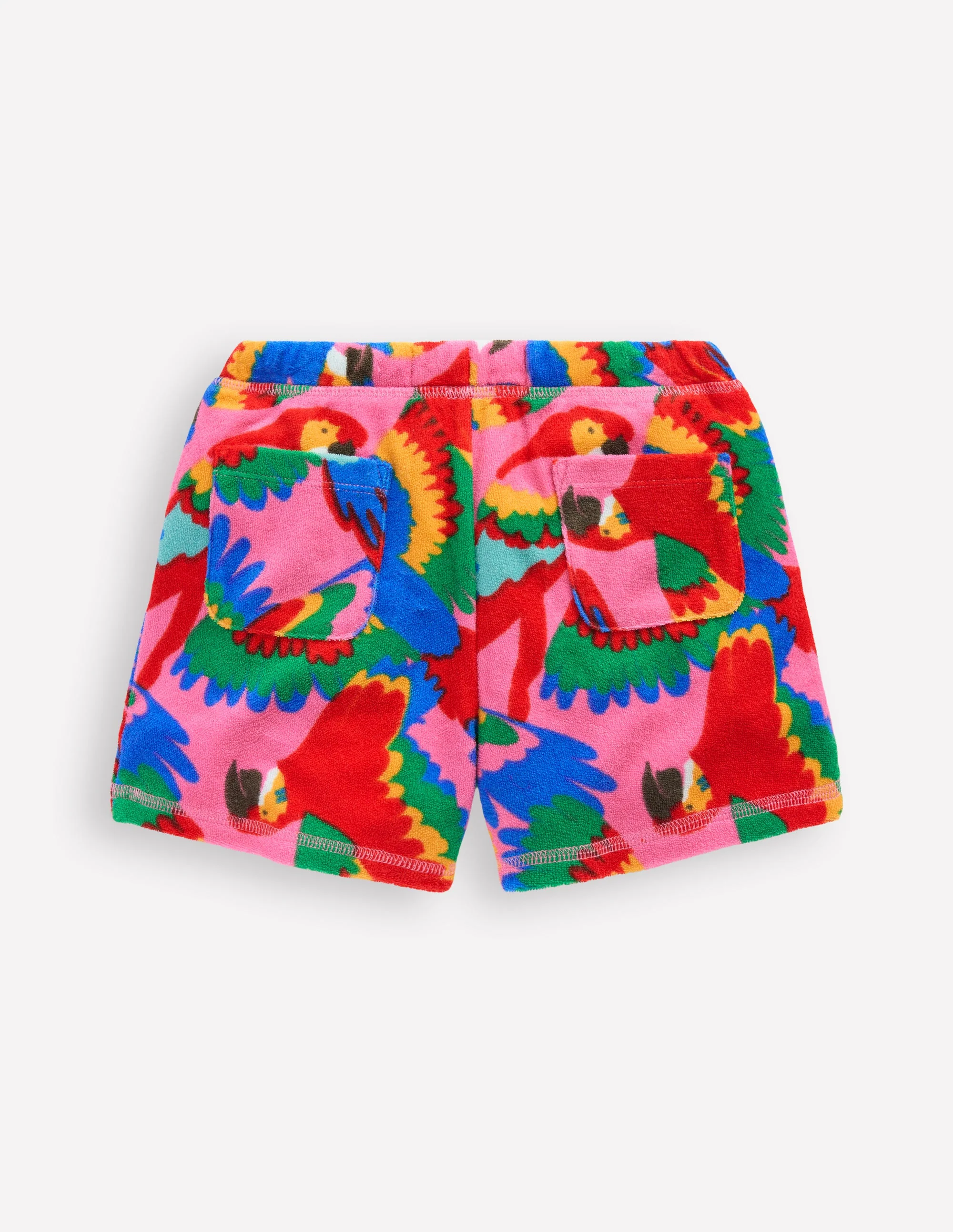 Gemusterte Frottee-Shorts-Bunt Regenbogen Papagei - Image 2