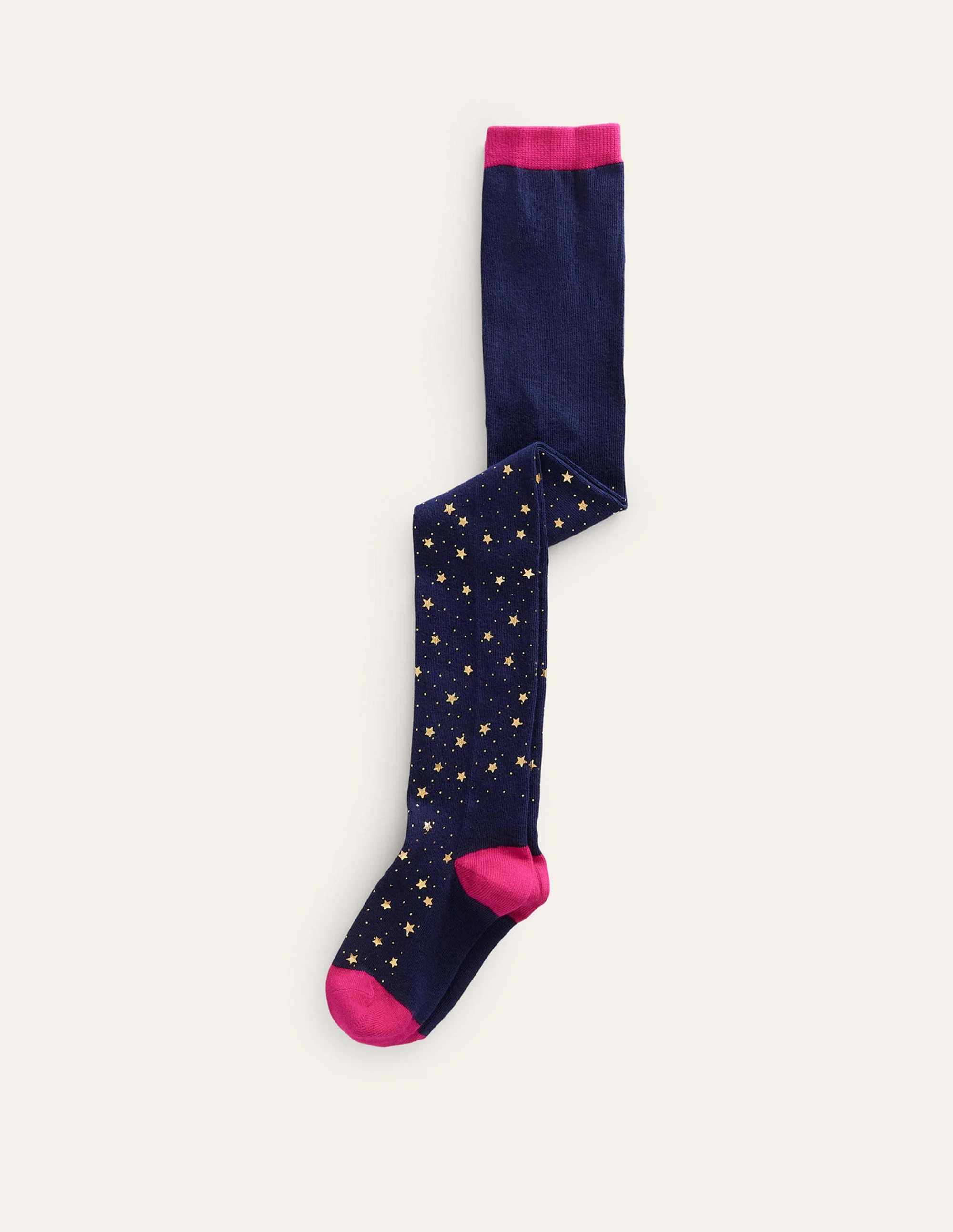 Gemusterte Strumpfhose-Marineblau Goldene Sterne