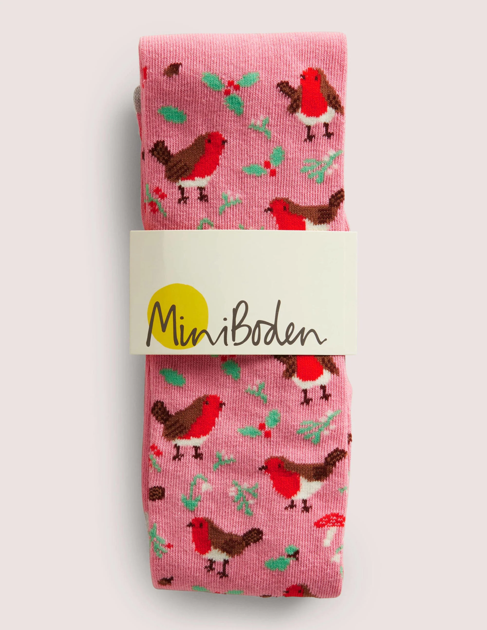 Gemusterte Strumpfhose-Rosa, Rotkehlchen - Image 2