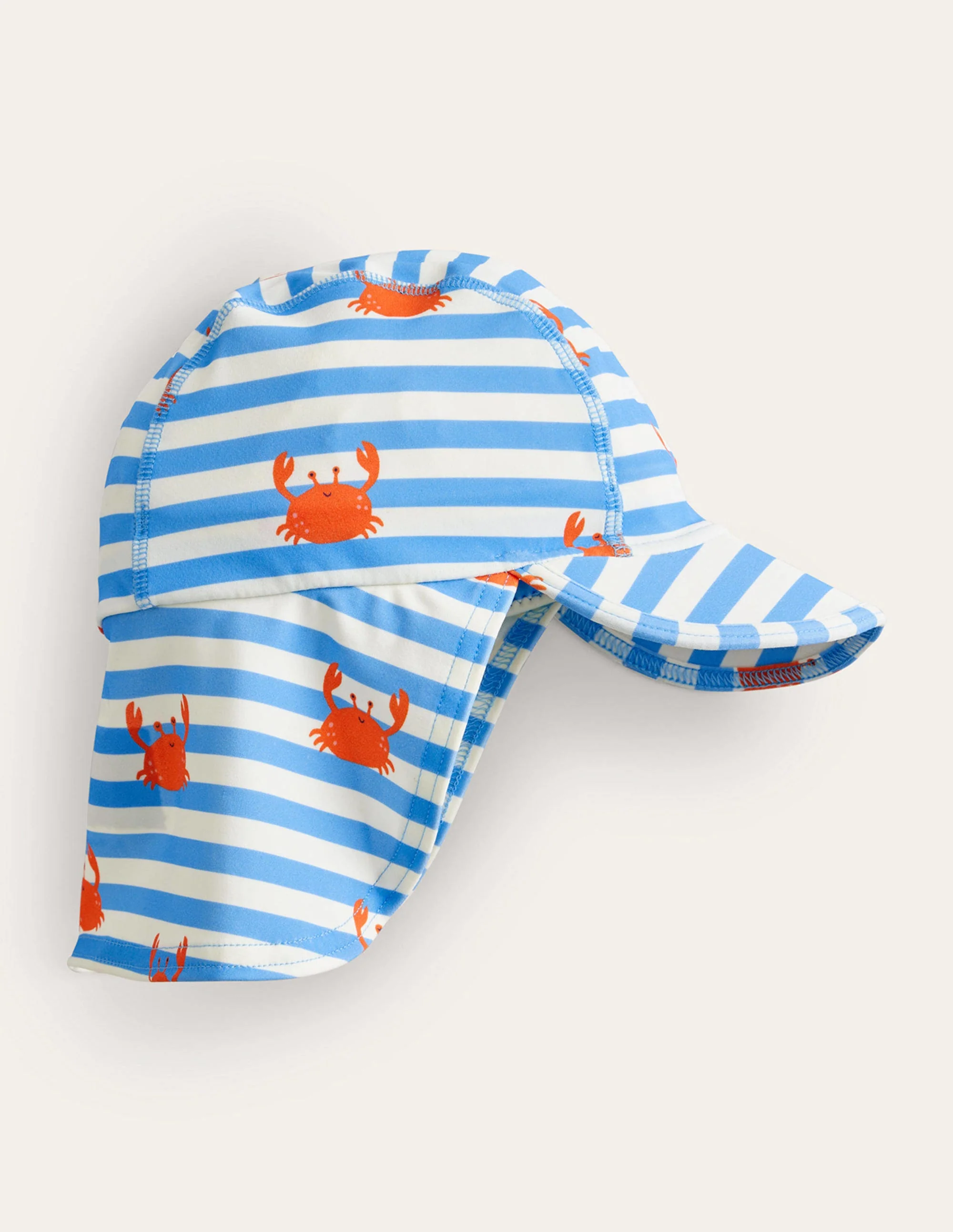Gemusterter Badehut mit Sonnenschutz-Bonnie Blue Crab Stripe