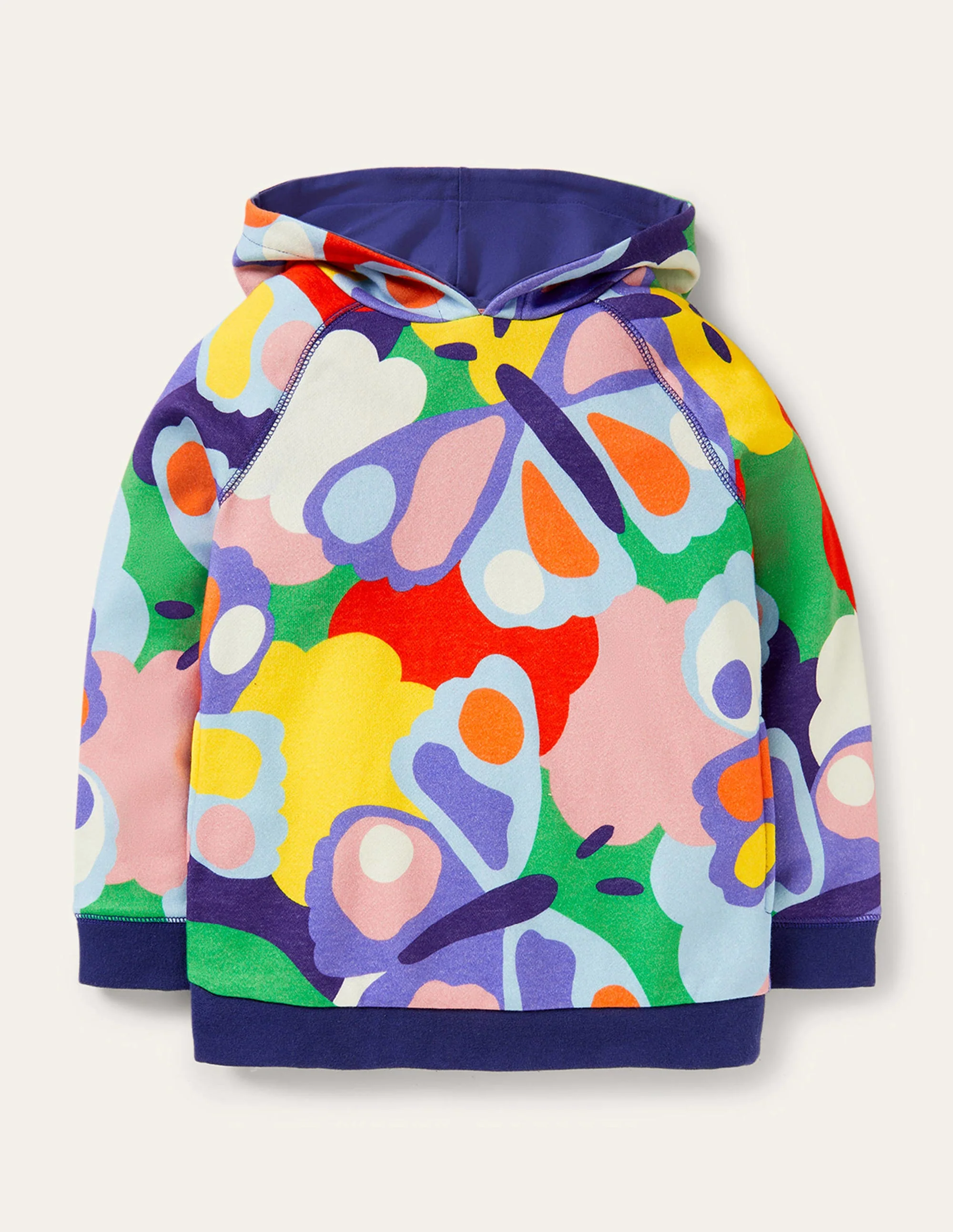 Gemusterter Hoodie-Bunt, Schmetterlingsmuster