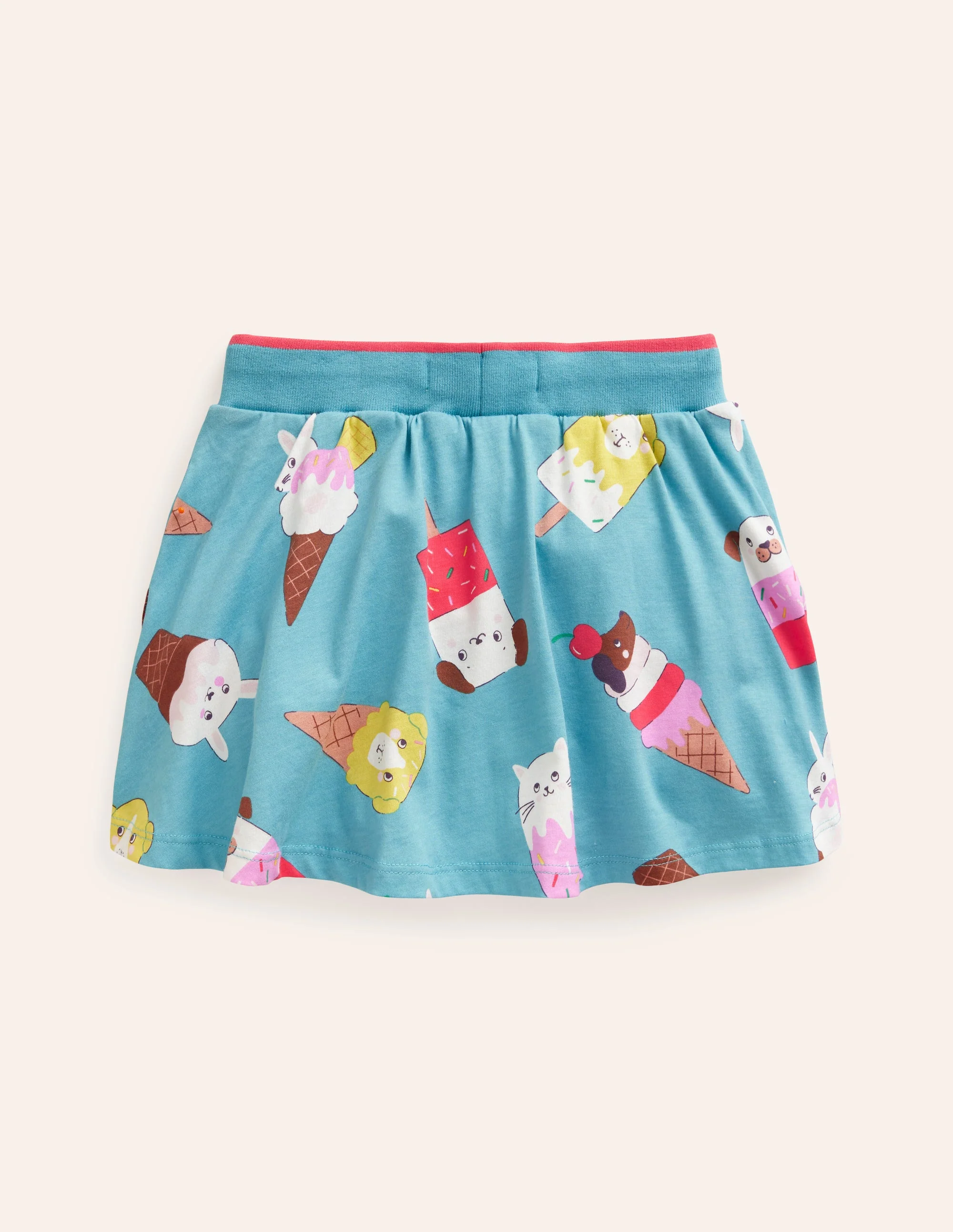 Gemusterter Jersey-Skort-Aqua Meer Eiscreme - Image 2