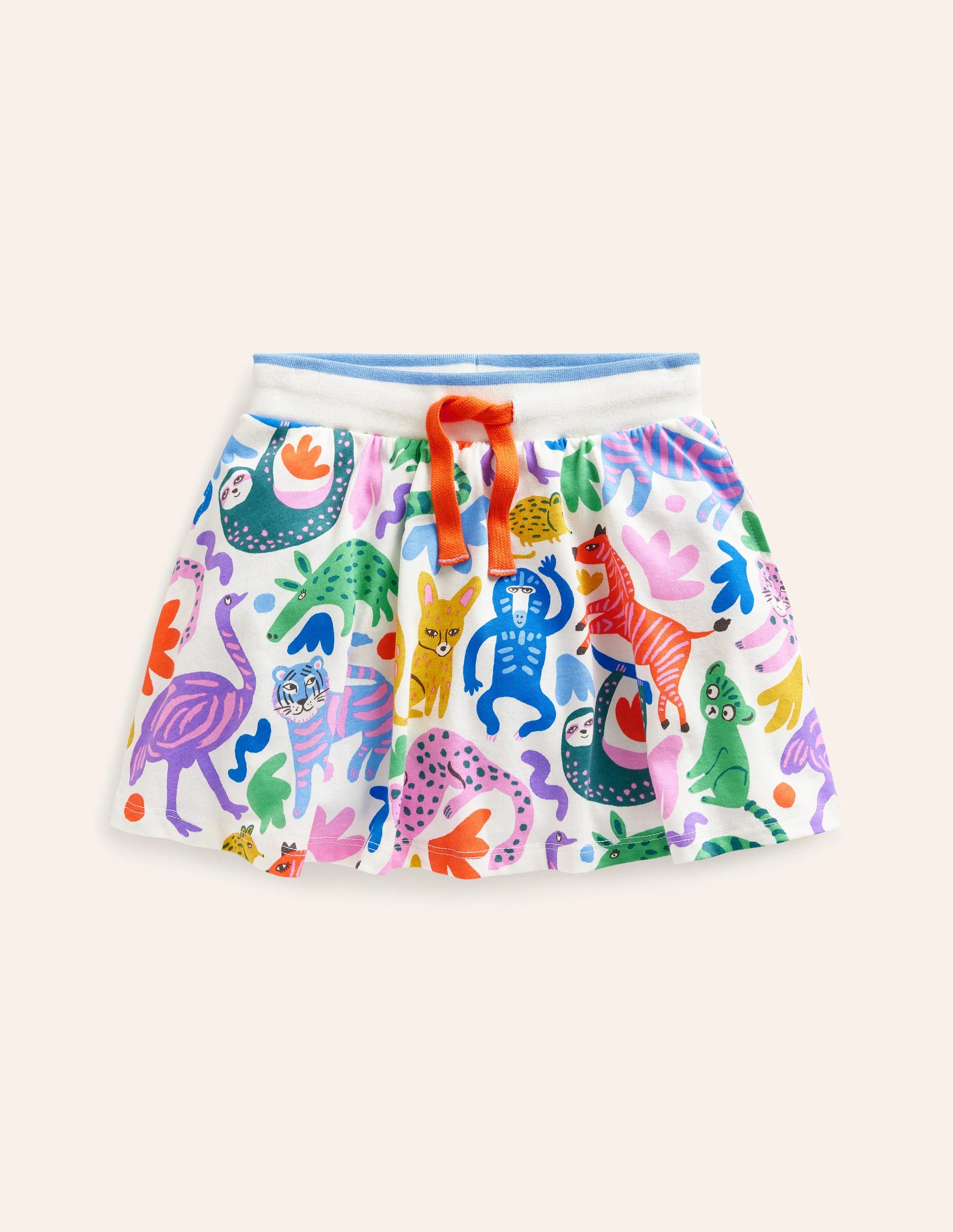 Gemusterter Jersey-Skort-Bunt Safari Freunde